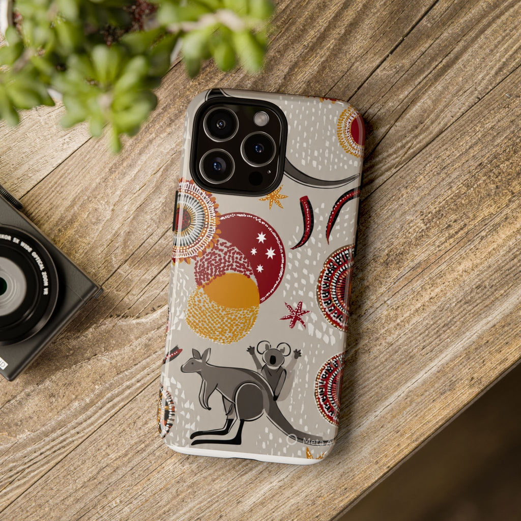 Kangaroo & Koala Aboriginal Dot Art Phone Case – Protective Tough Case