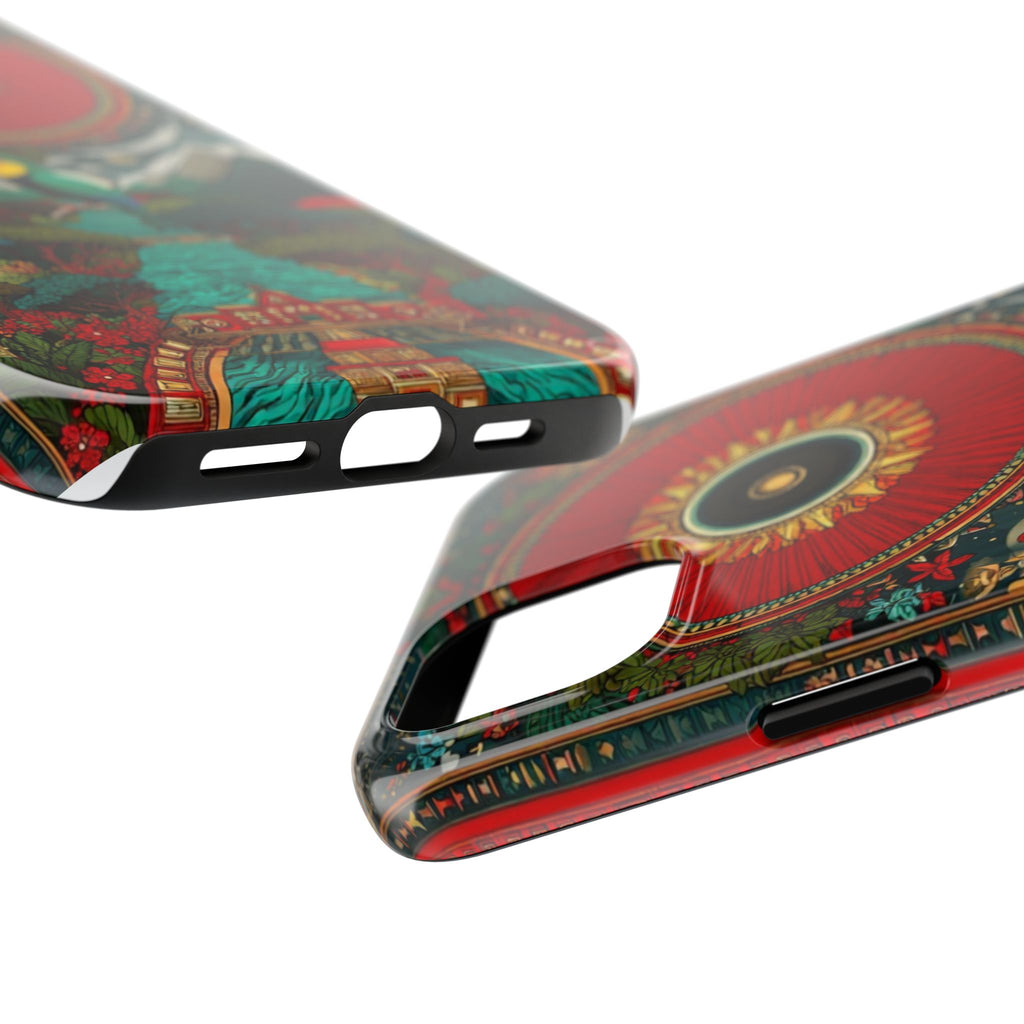 Tough Phone Case — Vibrant Tropical Mountain Bird Design