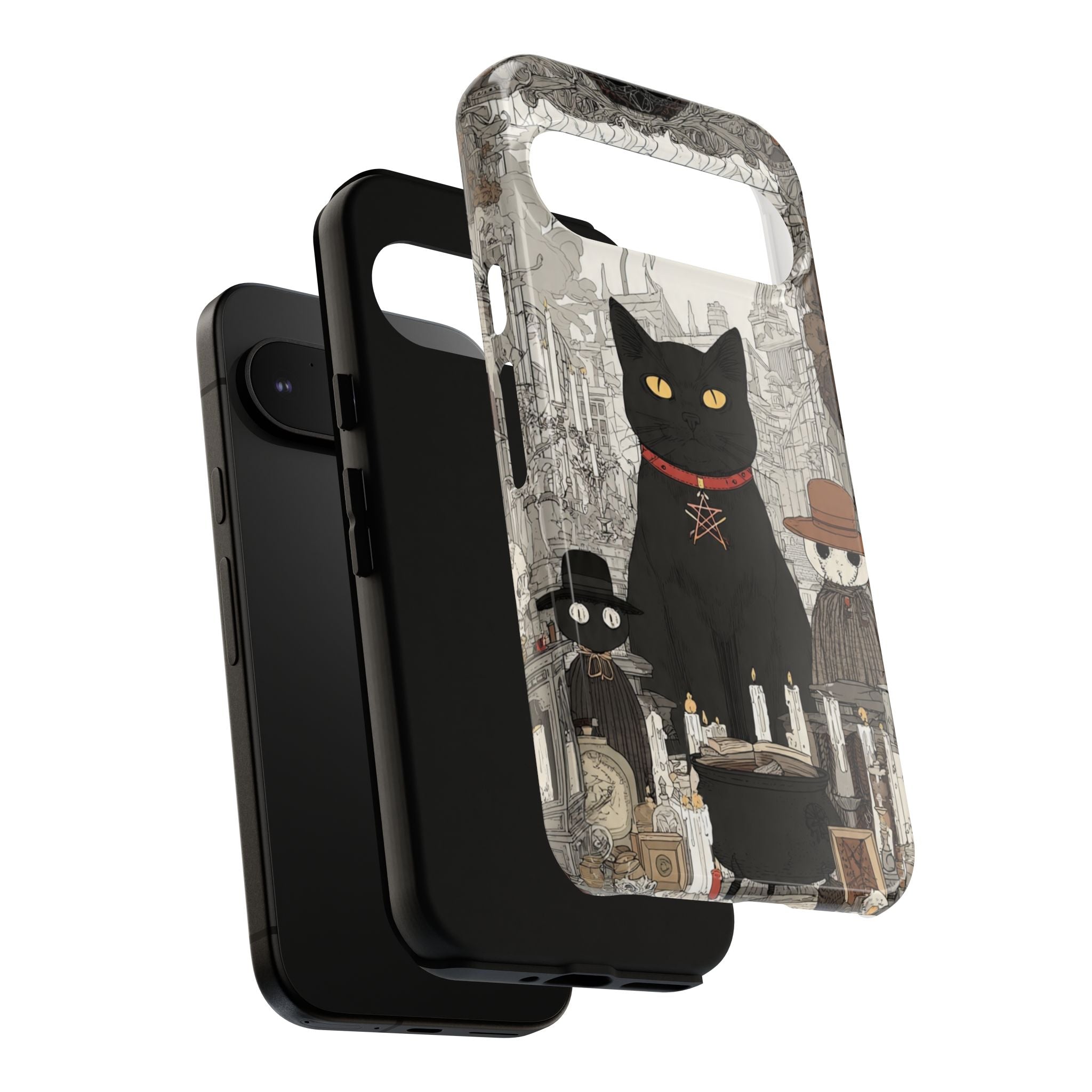 Witchy Black Cat Phone Case — Mystic Altar iPhone Cover