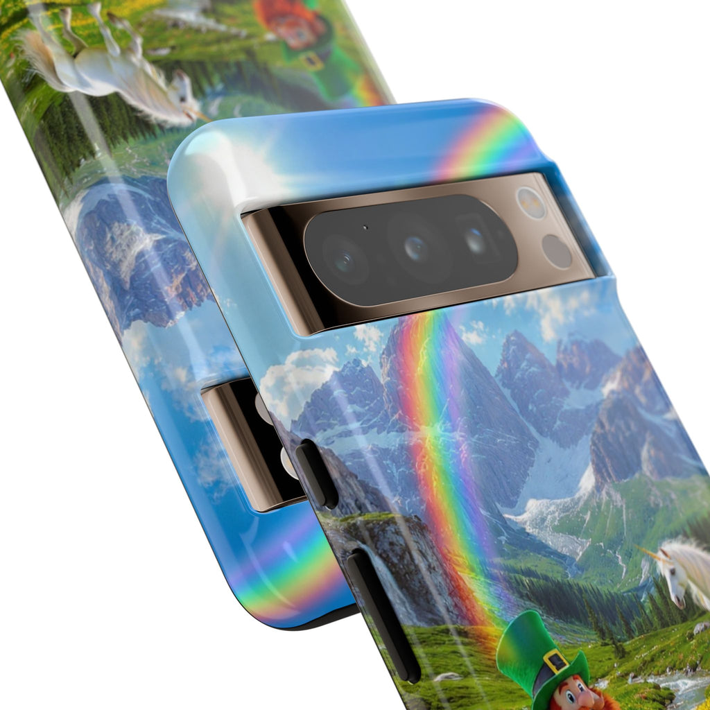 Lucky Leprechaun & Unicorn Phone Case — Rainbow Pot of Gold Protective Cover