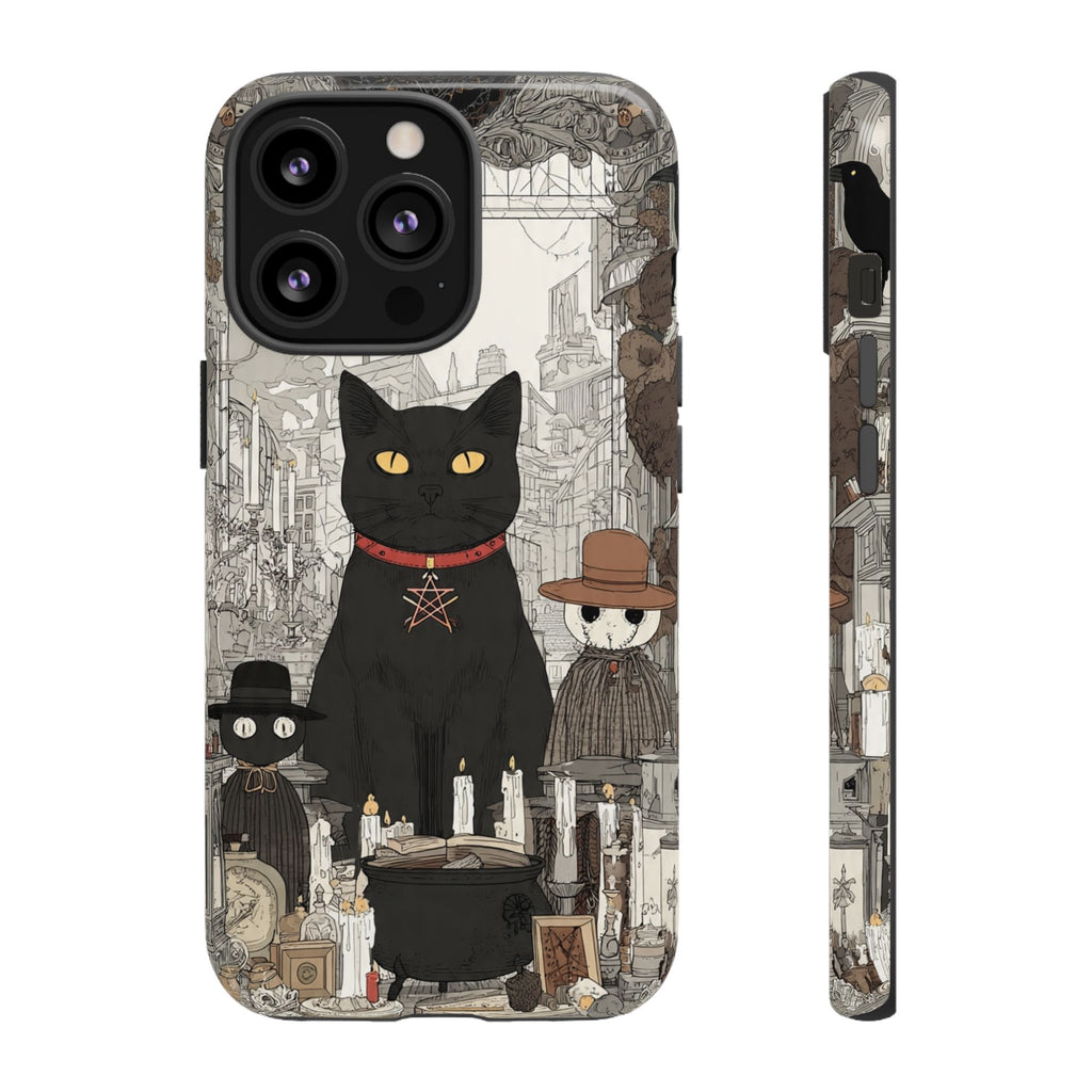 Witchy Black Cat Phone Case — Mystic Altar iPhone Cover