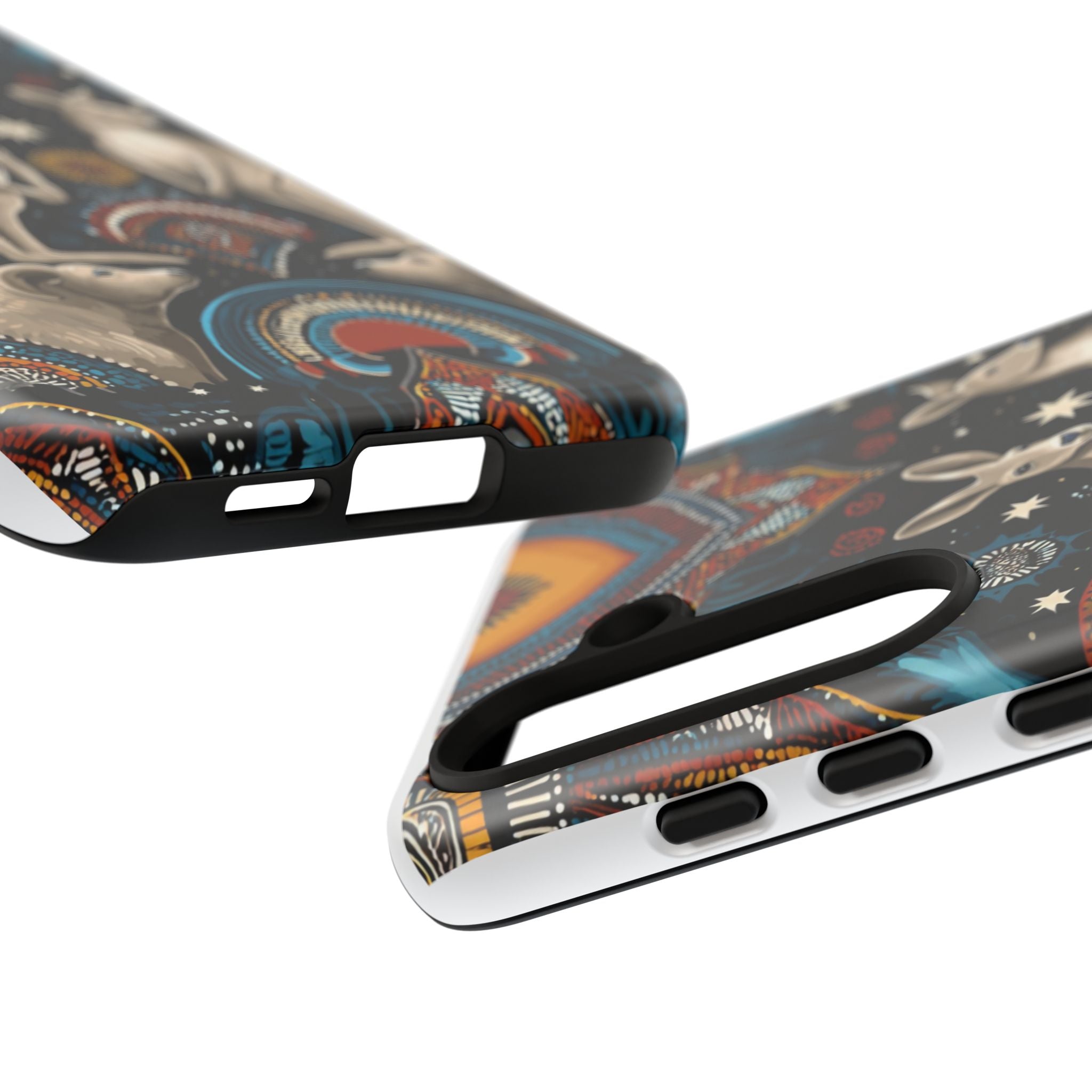 Kangaroo & Boomerang Tough Phone Case — Australian Wildlife Pattern