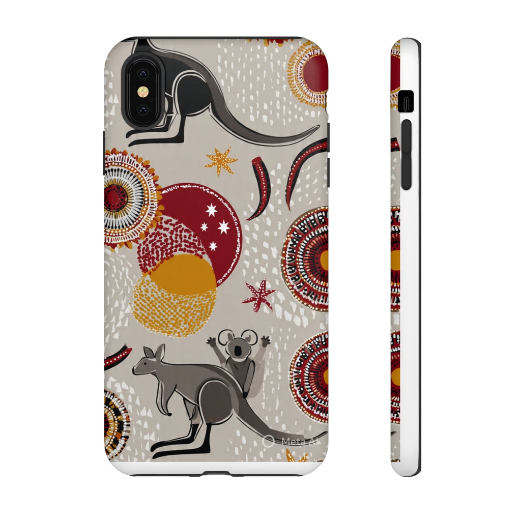 Kangaroo & Koala Aboriginal Dot Art Phone Case – Protective Tough Case