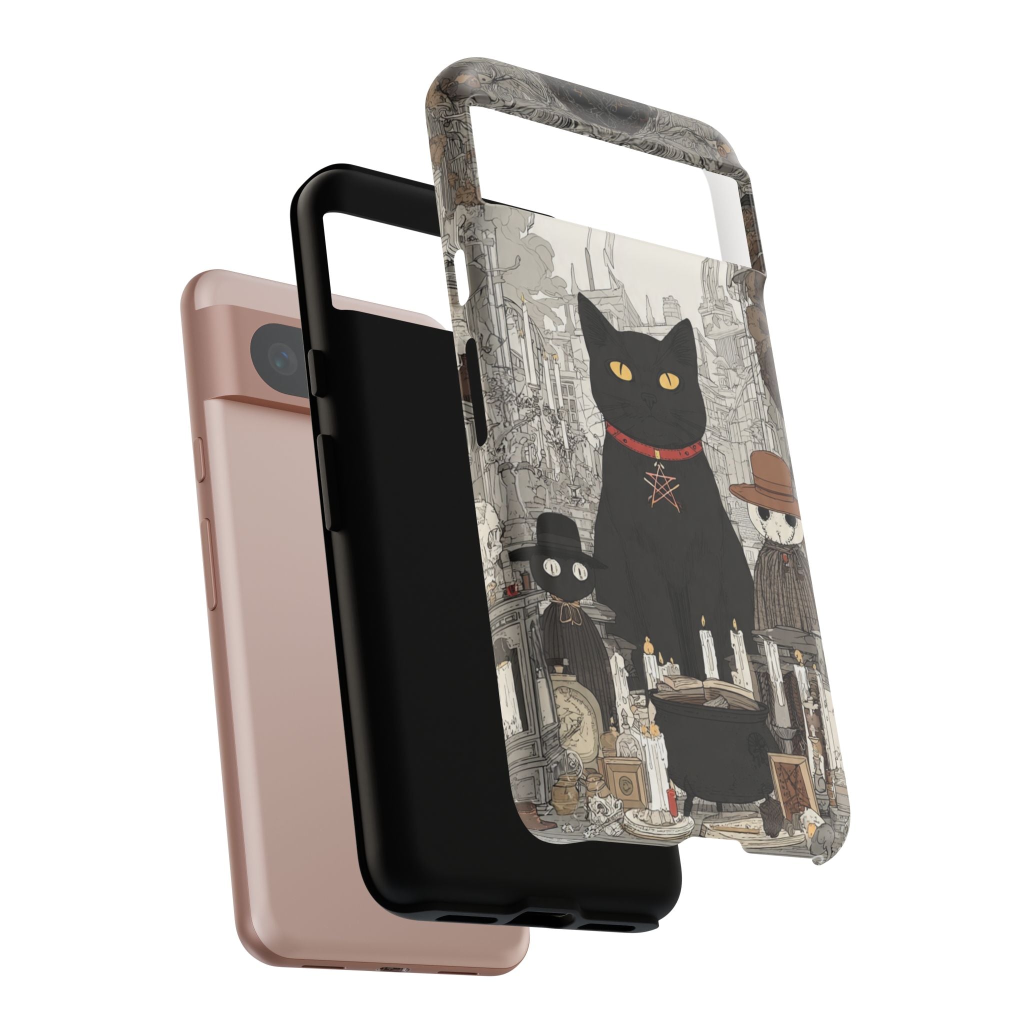 Witchy Black Cat Phone Case — Mystic Altar iPhone Cover