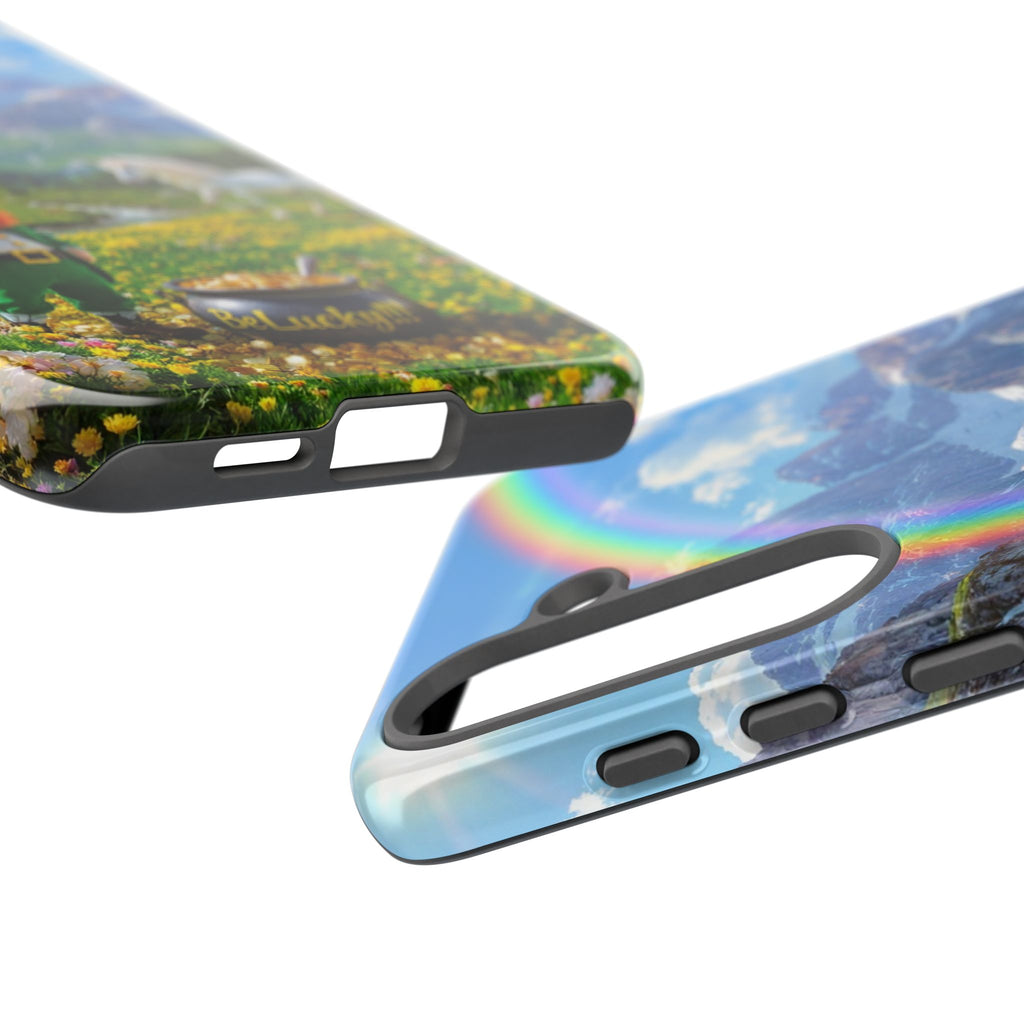 Lucky Leprechaun & Unicorn Phone Case — Rainbow Pot of Gold Protective Cover