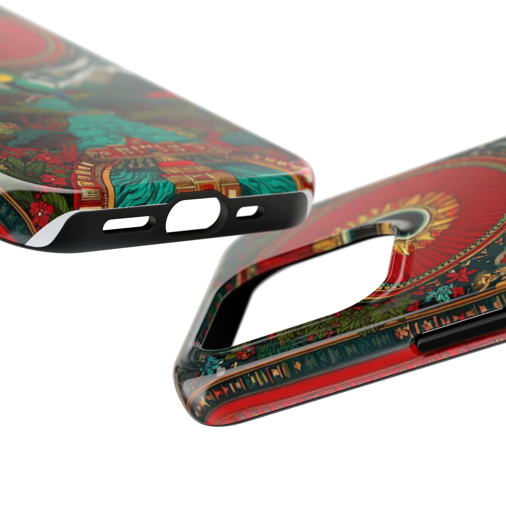 Tough Phone Case — Vibrant Tropical Mountain Bird Design