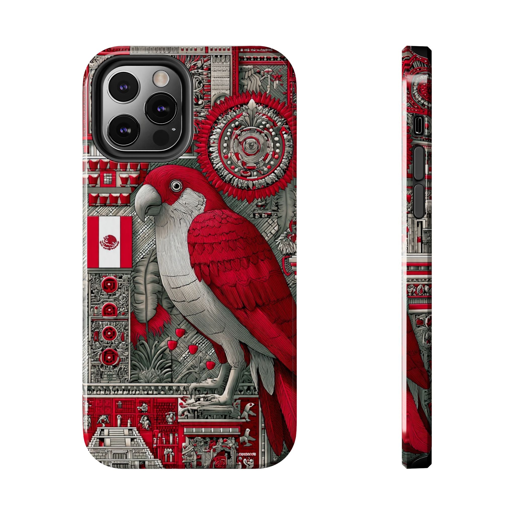 Tough Phone Case — Red Parrot Graphic Impact-Resistant Phone Cover
