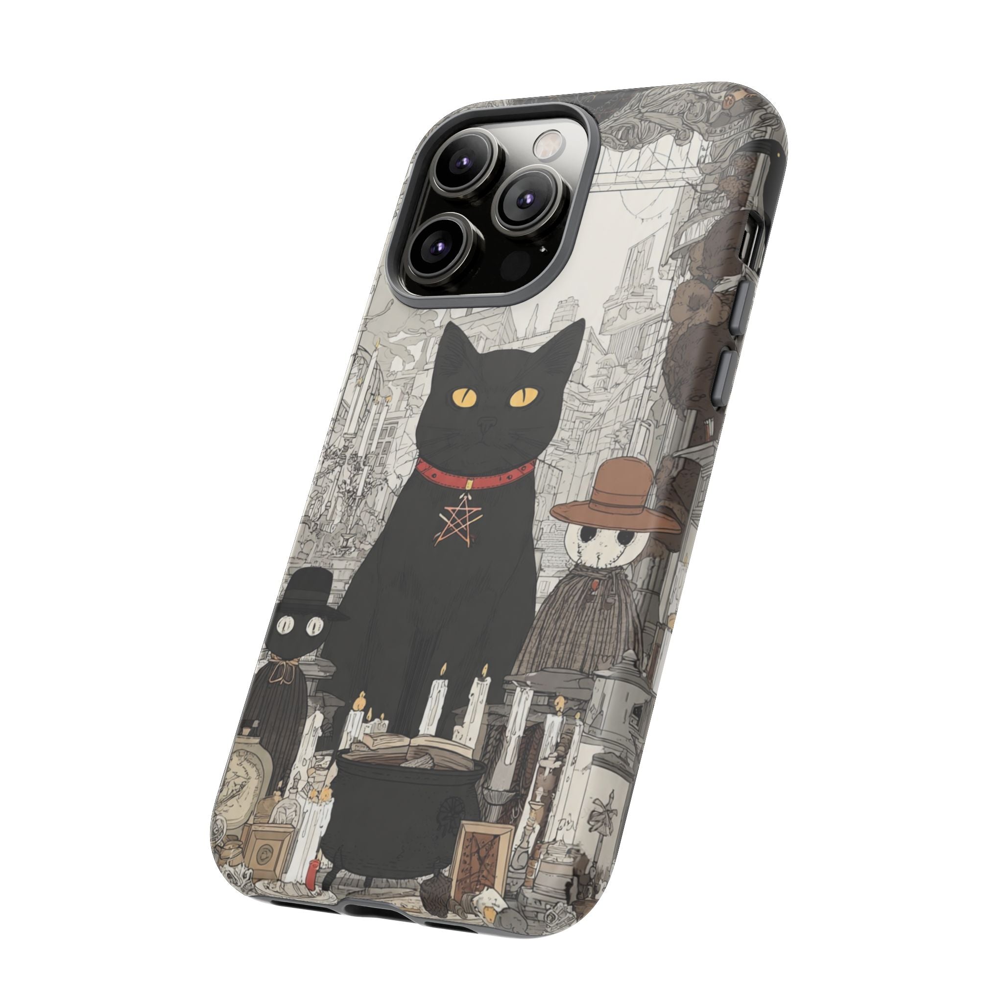 Witchy Black Cat Phone Case — Mystic Altar iPhone Cover