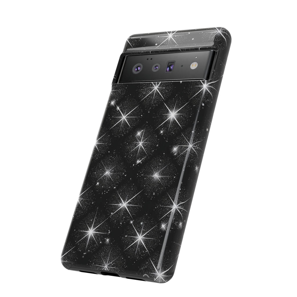 Galaxy Sparkle Tough Phone Case — Black Starfield Protective Cover