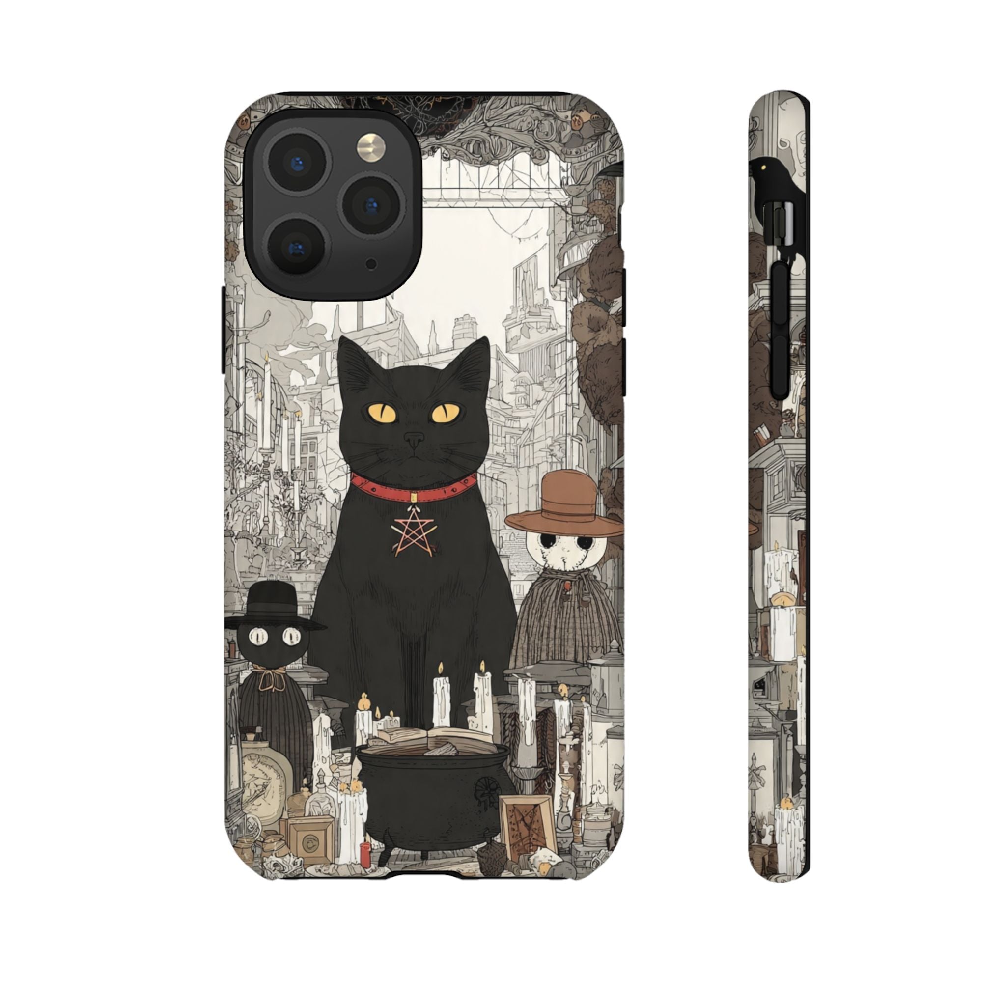 Witchy Black Cat Phone Case — Mystic Altar iPhone Cover