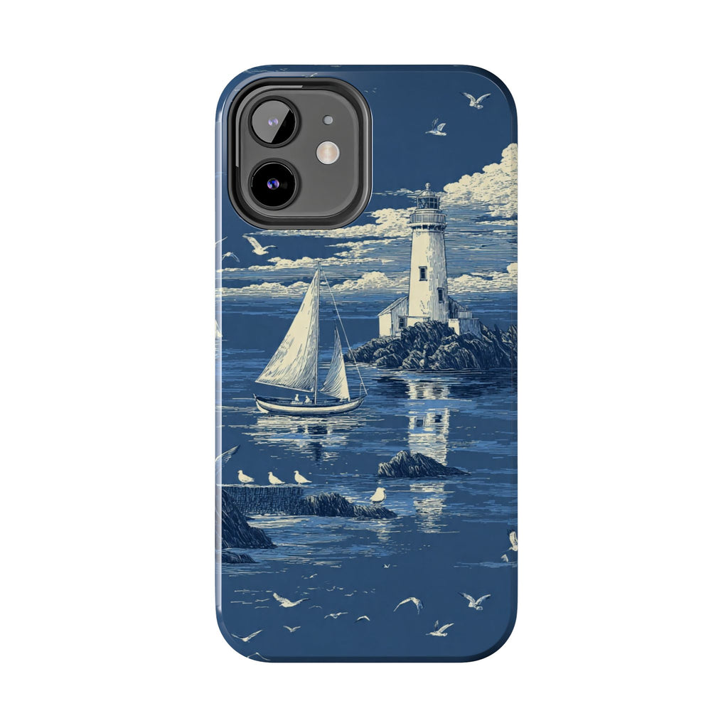 Swan Lake Tough Phone Case — Blue Vintage Swan Design, Durable Protective Cover
