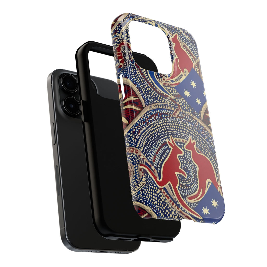 Australian Aboriginal Style Kangaroo Tough Phone Case — Patriotic Dot Art Phone Cover