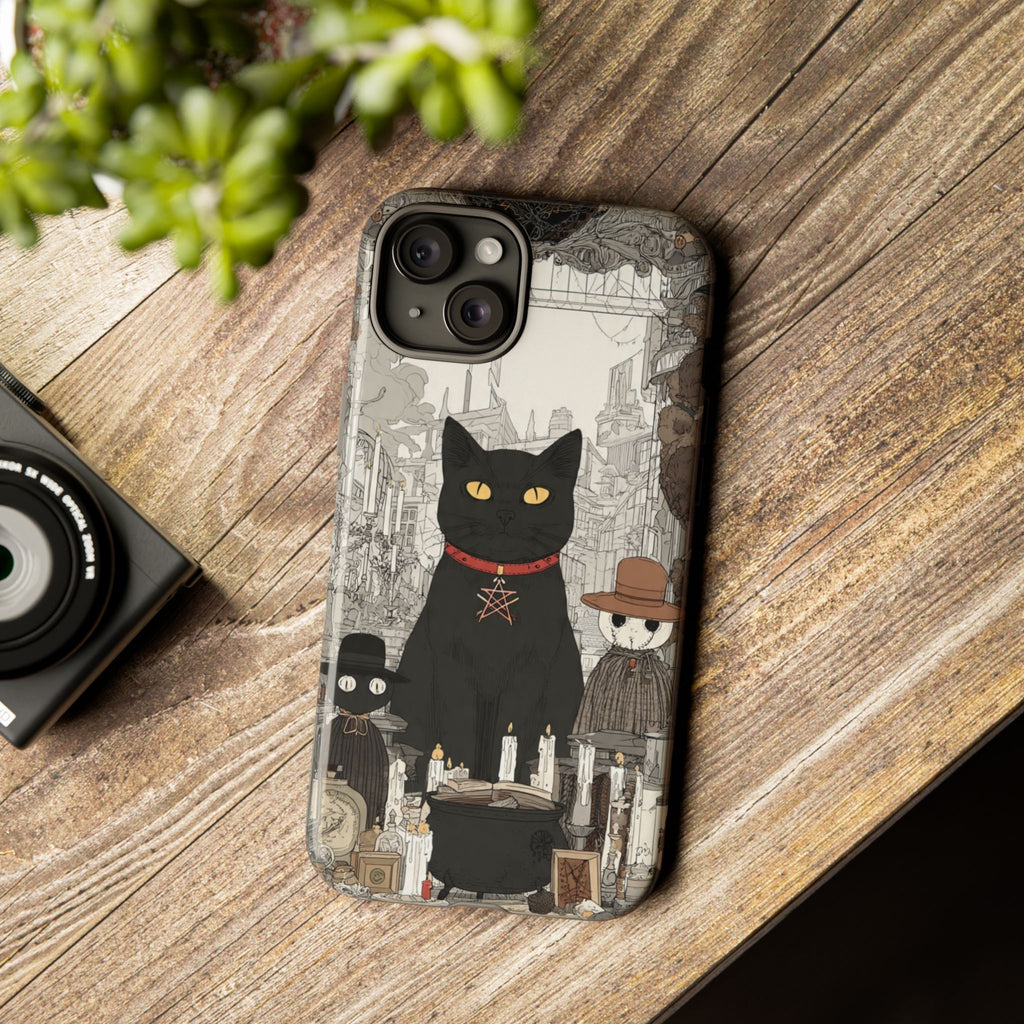 Witchy Black Cat Phone Case — Mystic Altar iPhone Cover