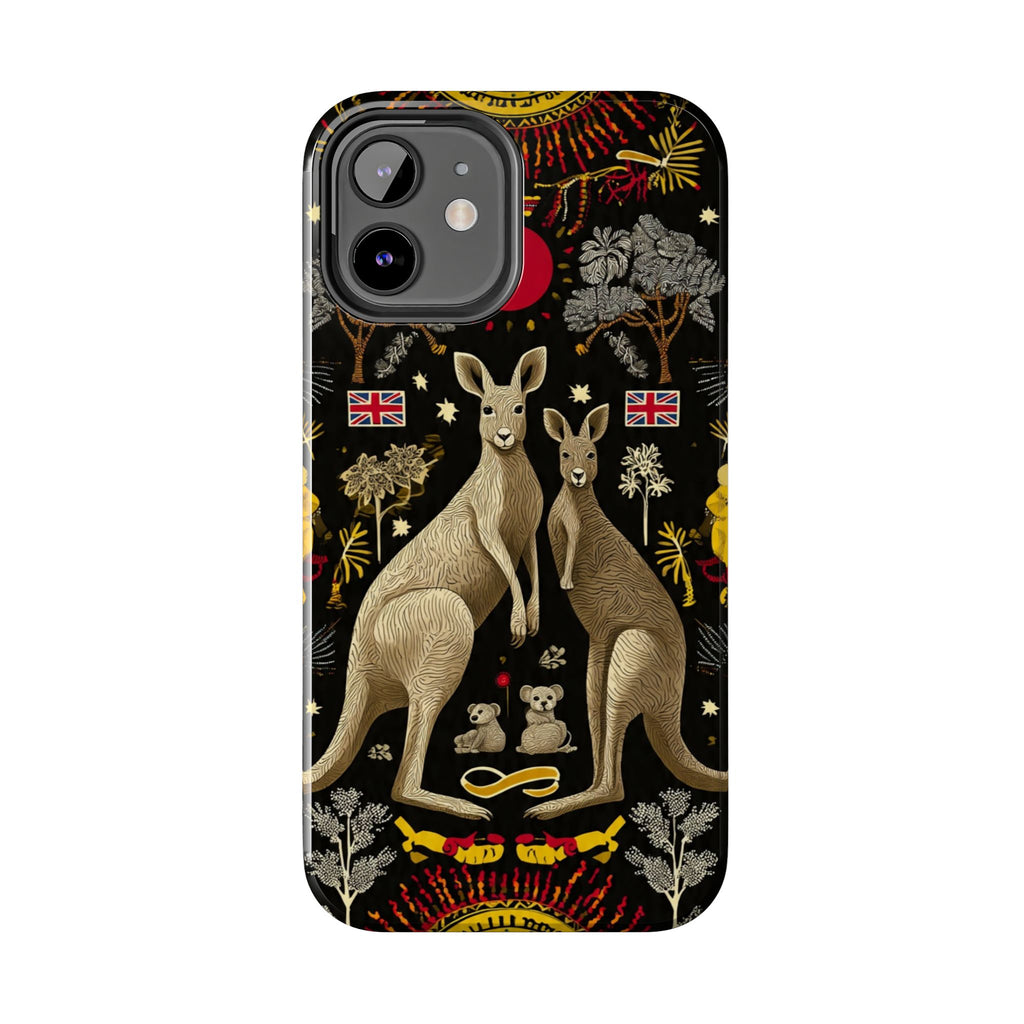 Australian Kangaroo Crest Tough Phone Case — Vintage Coat-of-Arms Design