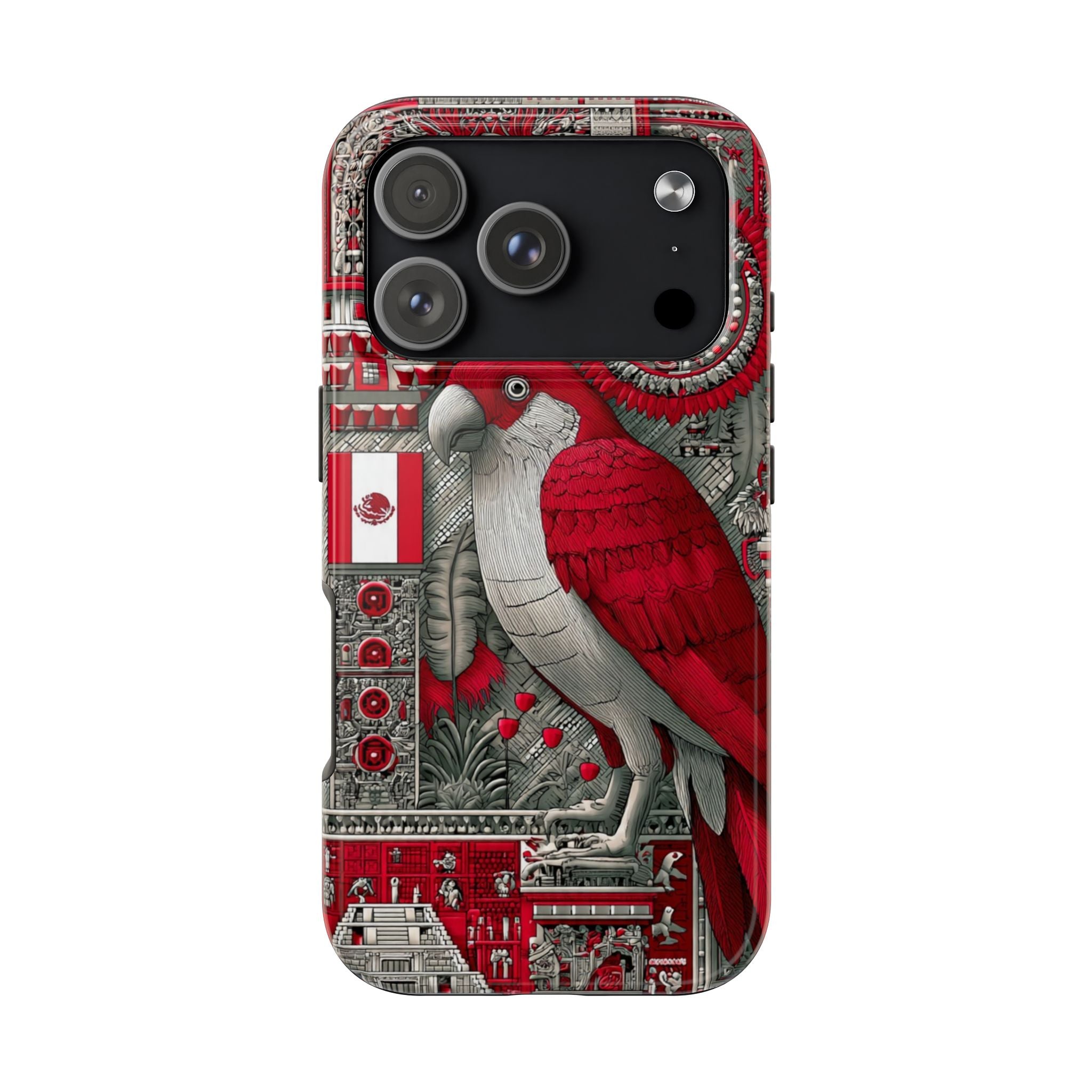 Tough Phone Case — Red Parrot Graphic Impact-Resistant Phone Cover