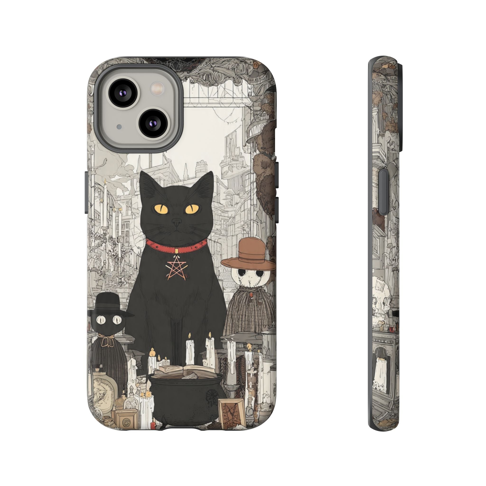 Witchy Black Cat Phone Case — Mystic Altar iPhone Cover