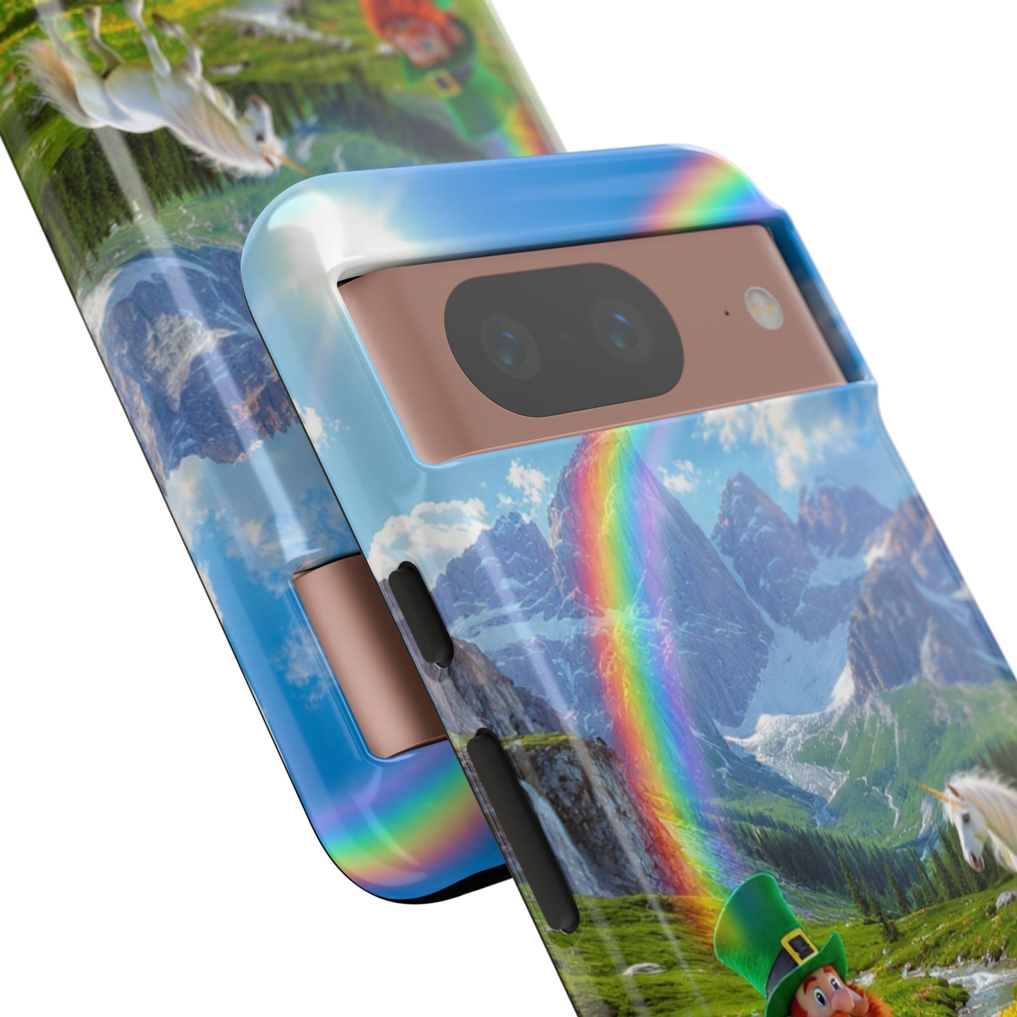 Lucky Leprechaun & Unicorn Phone Case — Rainbow Pot of Gold Protective Cover