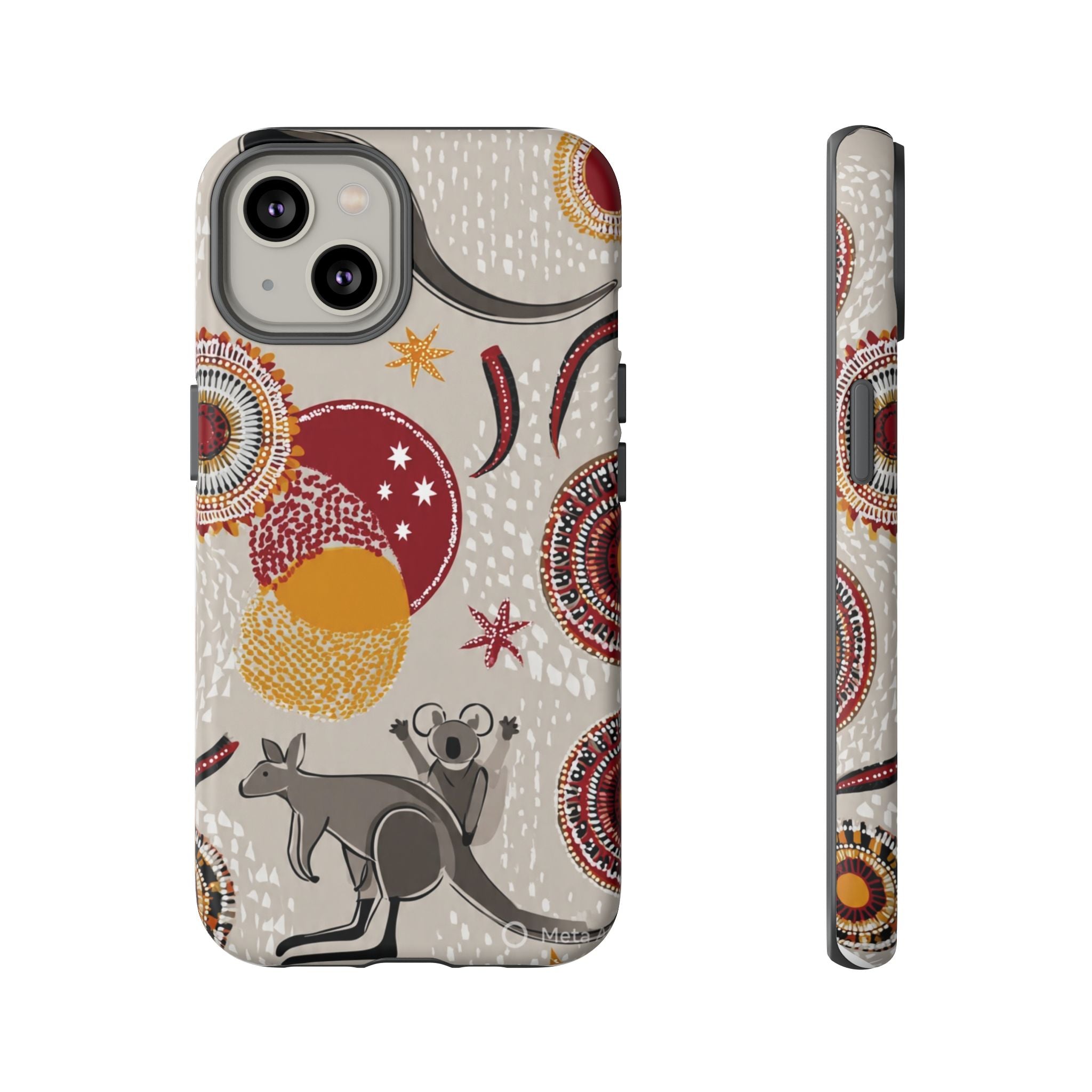 Kangaroo & Koala Aboriginal Dot Art Phone Case – Protective Tough Case
