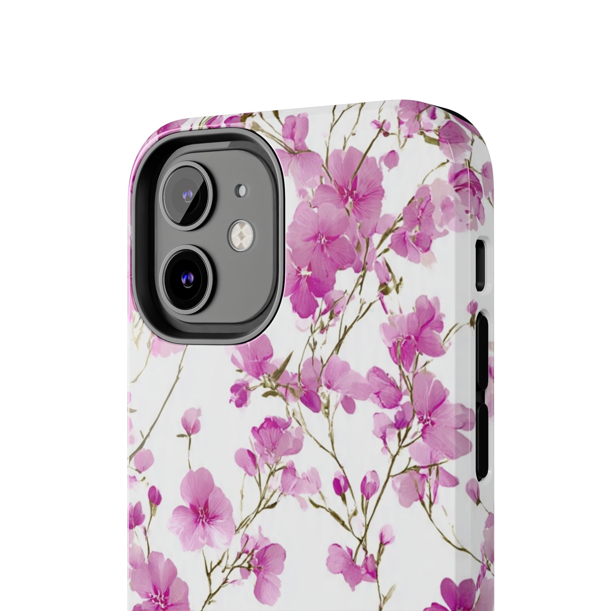 Floral Pink Blossoms Tough Phone Case — Durable Protective Phone Cover with Watercolor Cherry Blossom Design