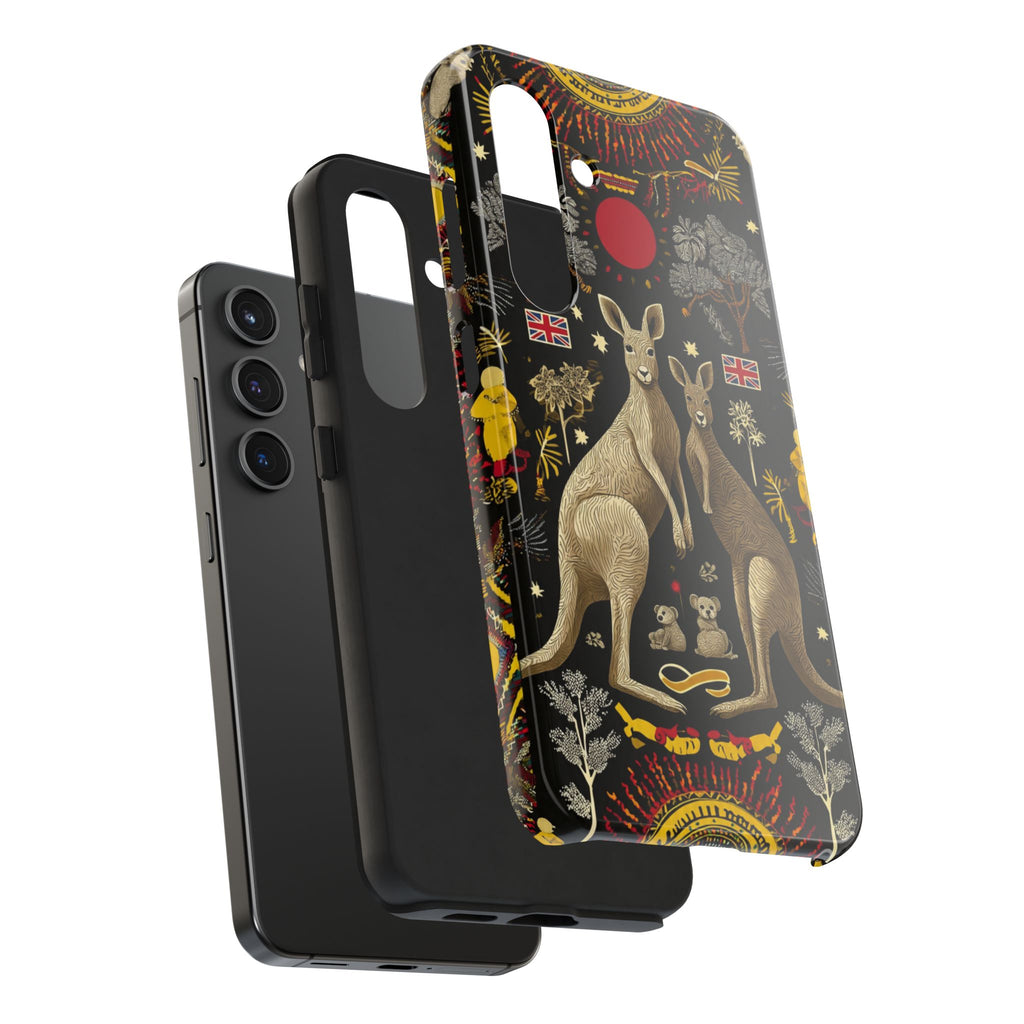 Australian Kangaroo Crest Tough Phone Case — Vintage Coat-of-Arms Design