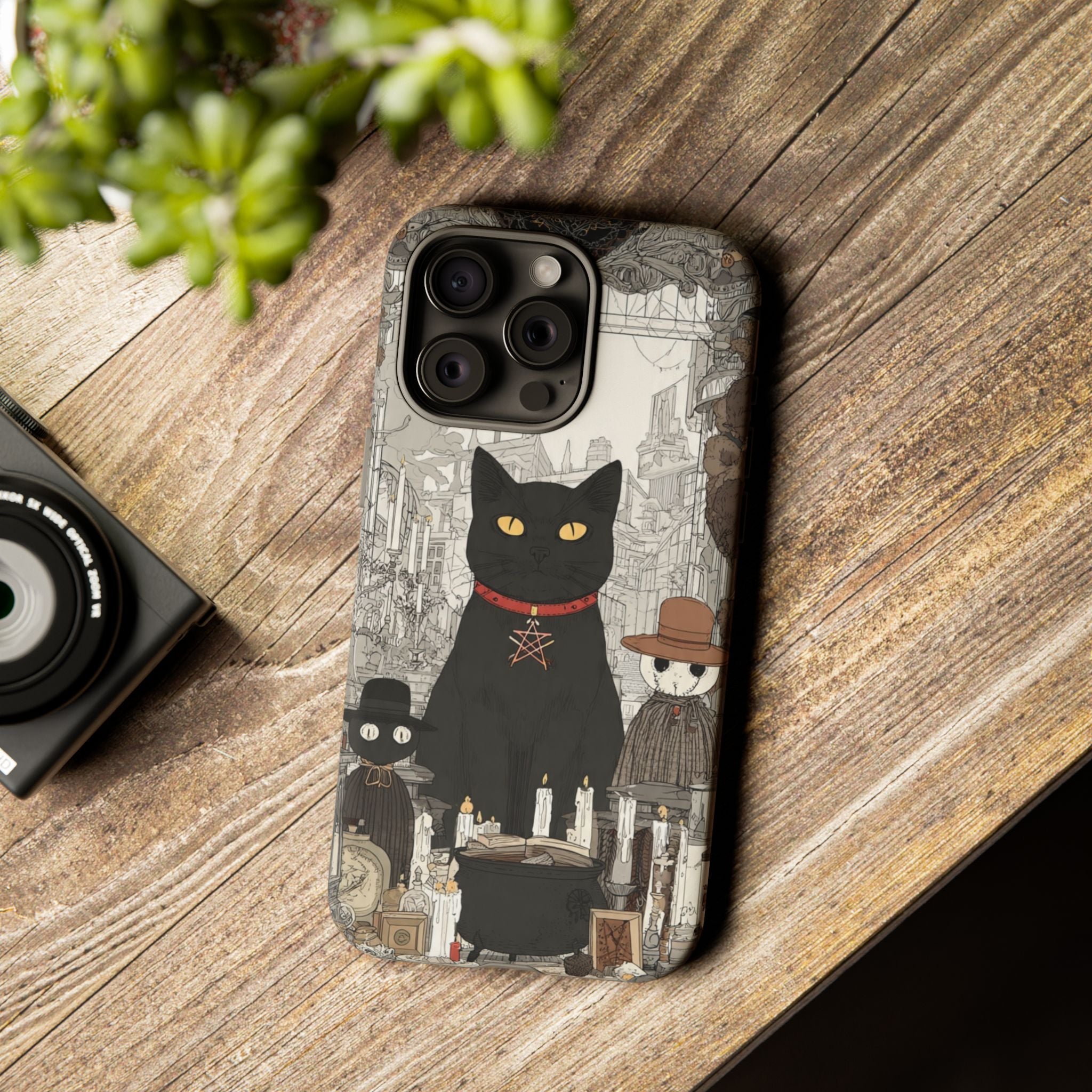 Witchy Black Cat Phone Case — Mystic Altar iPhone Cover