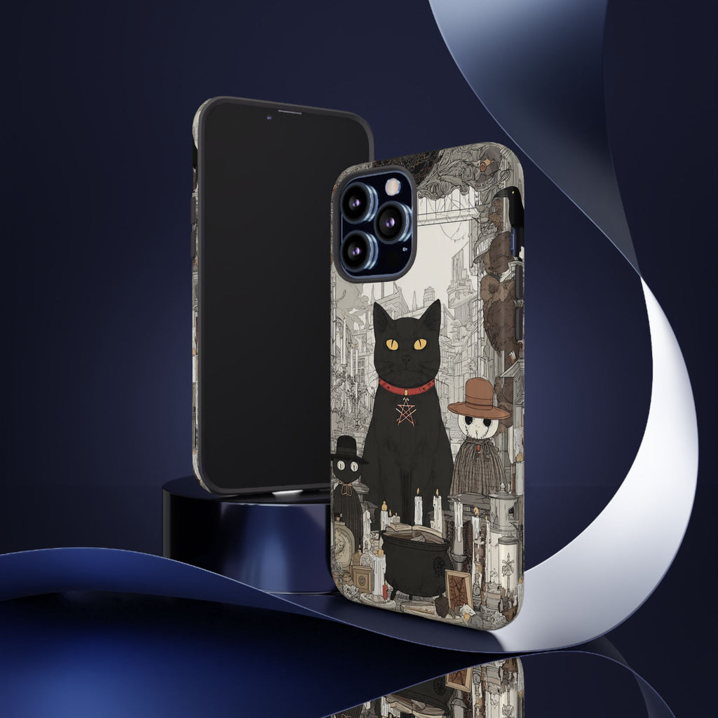 Witchy Black Cat Phone Case — Mystic Altar iPhone Cover