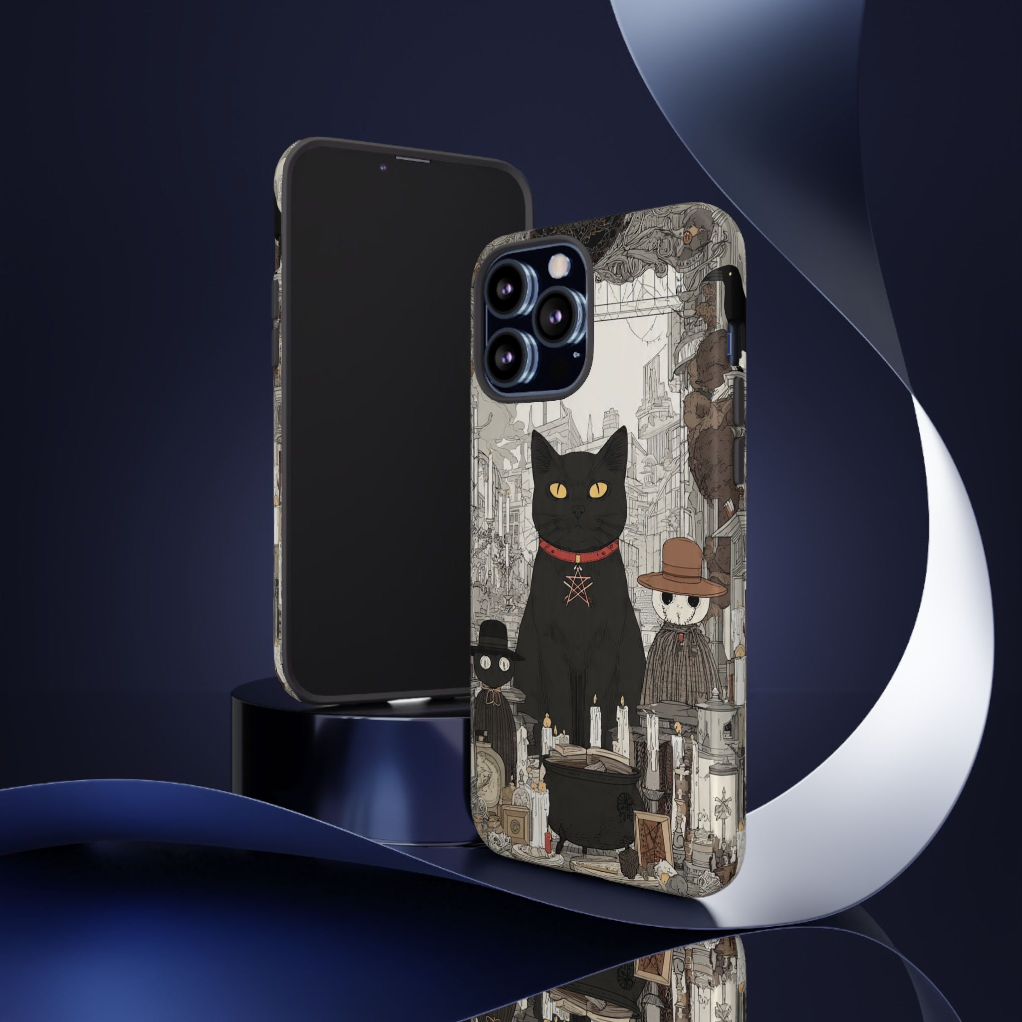 Witchy Black Cat Phone Case — Mystic Altar iPhone Cover