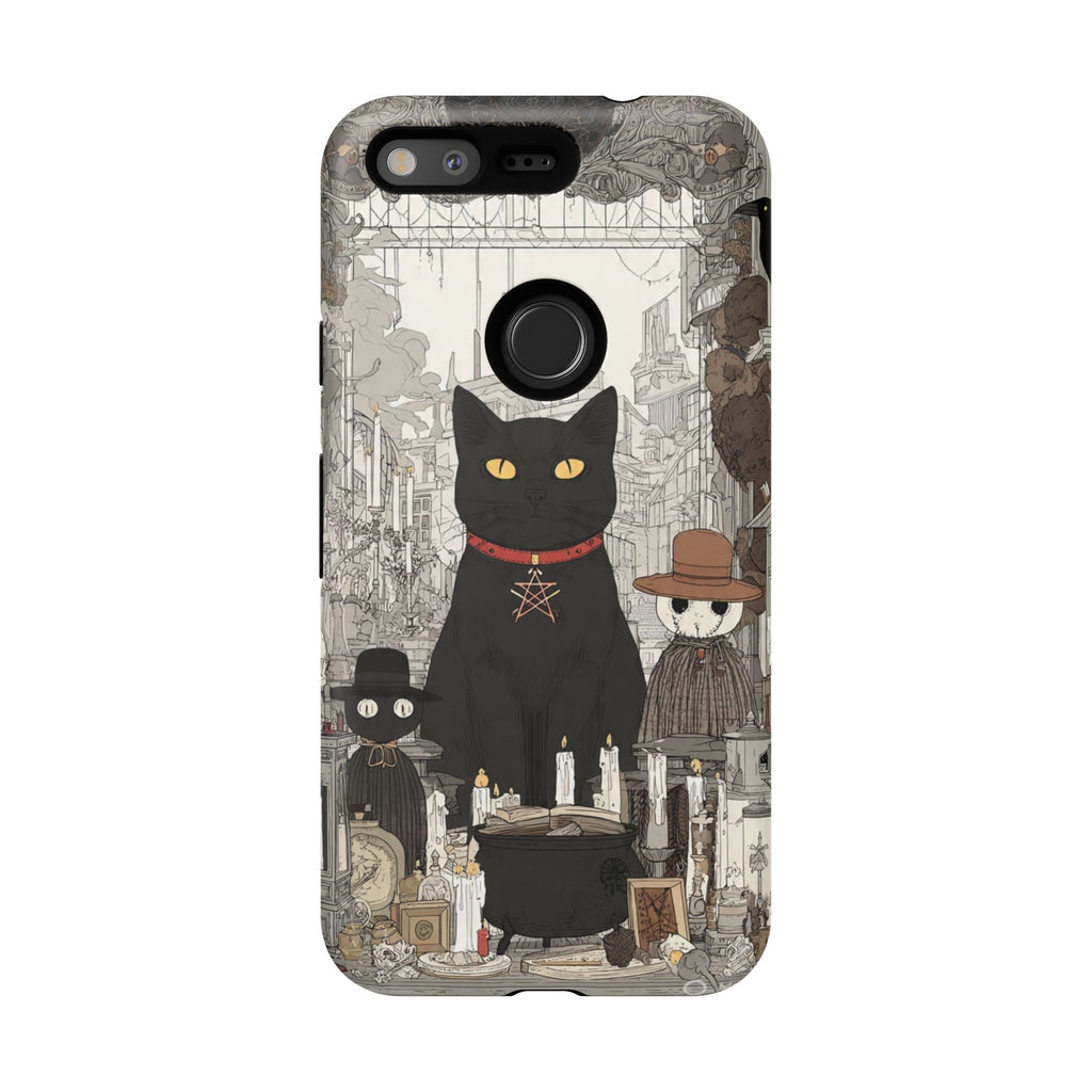 Witchy Black Cat Phone Case — Mystic Altar iPhone Cover