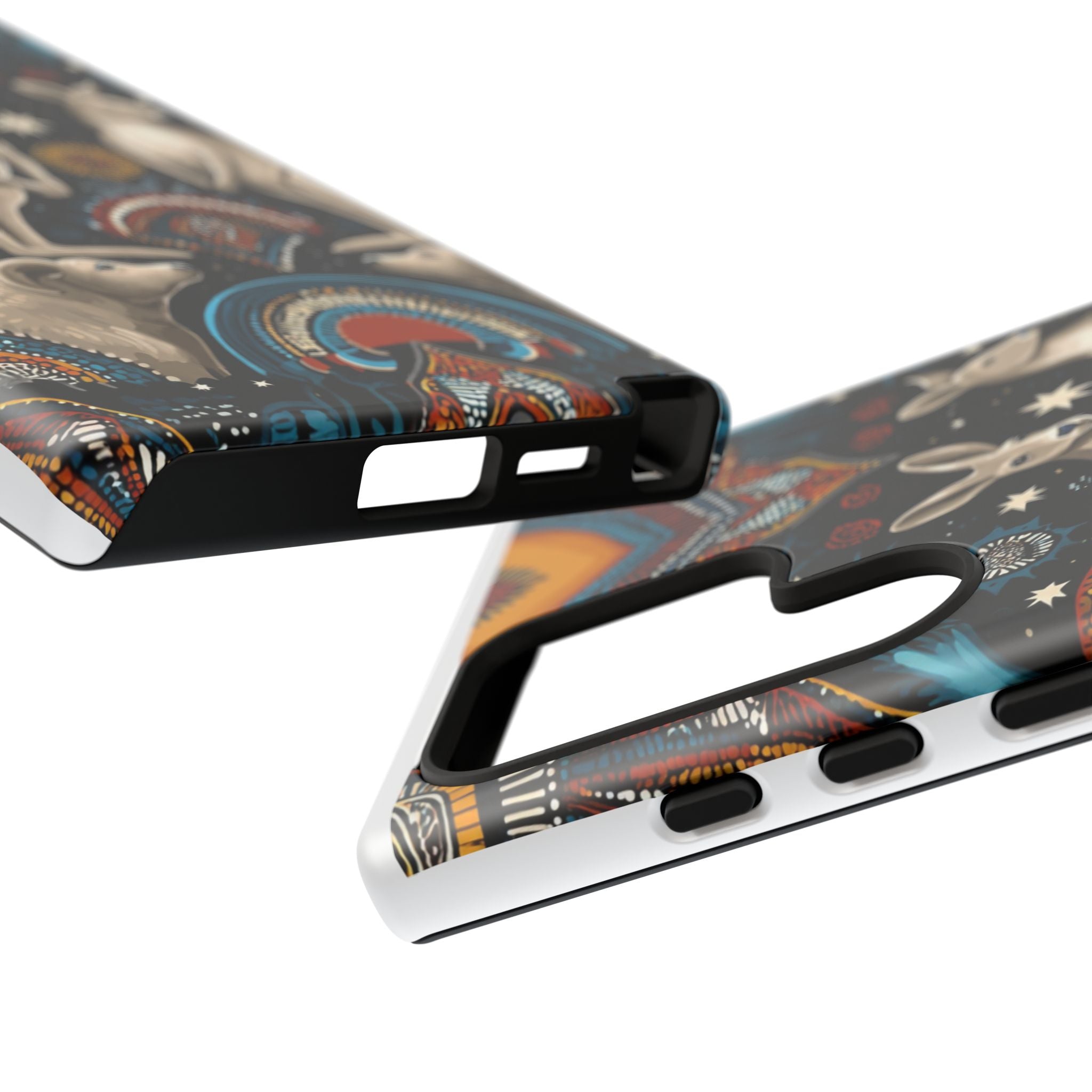 Kangaroo & Boomerang Tough Phone Case — Australian Wildlife Pattern