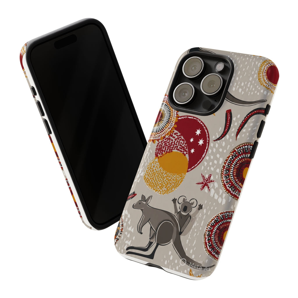 Kangaroo & Koala Aboriginal Dot Art Phone Case – Protective Tough Case