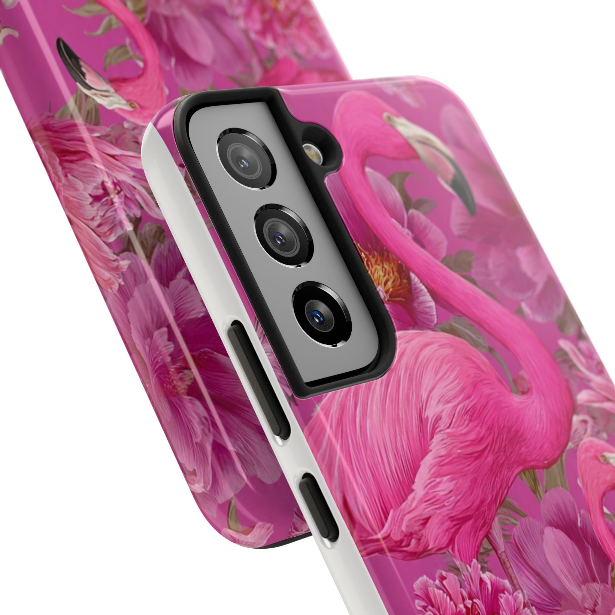 Pink Flamingo Floral Tough Phone Case — Protective iPhone Cover
