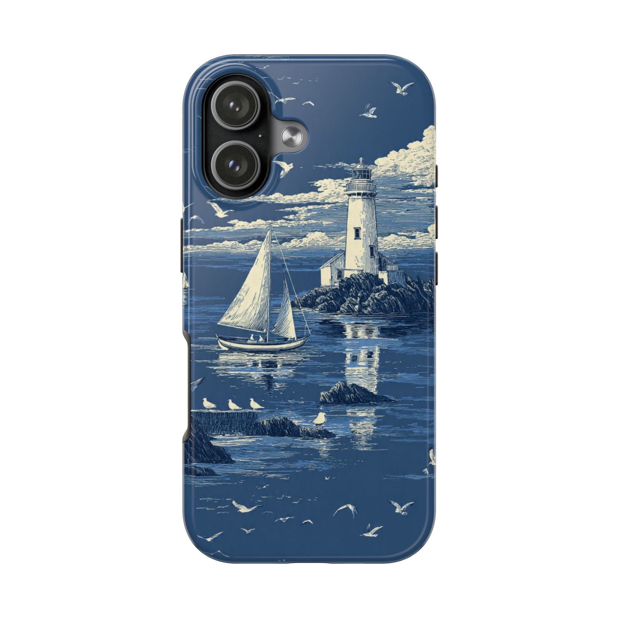 Swan Lake Tough Phone Case — Blue Vintage Swan Design, Durable Protective Cover