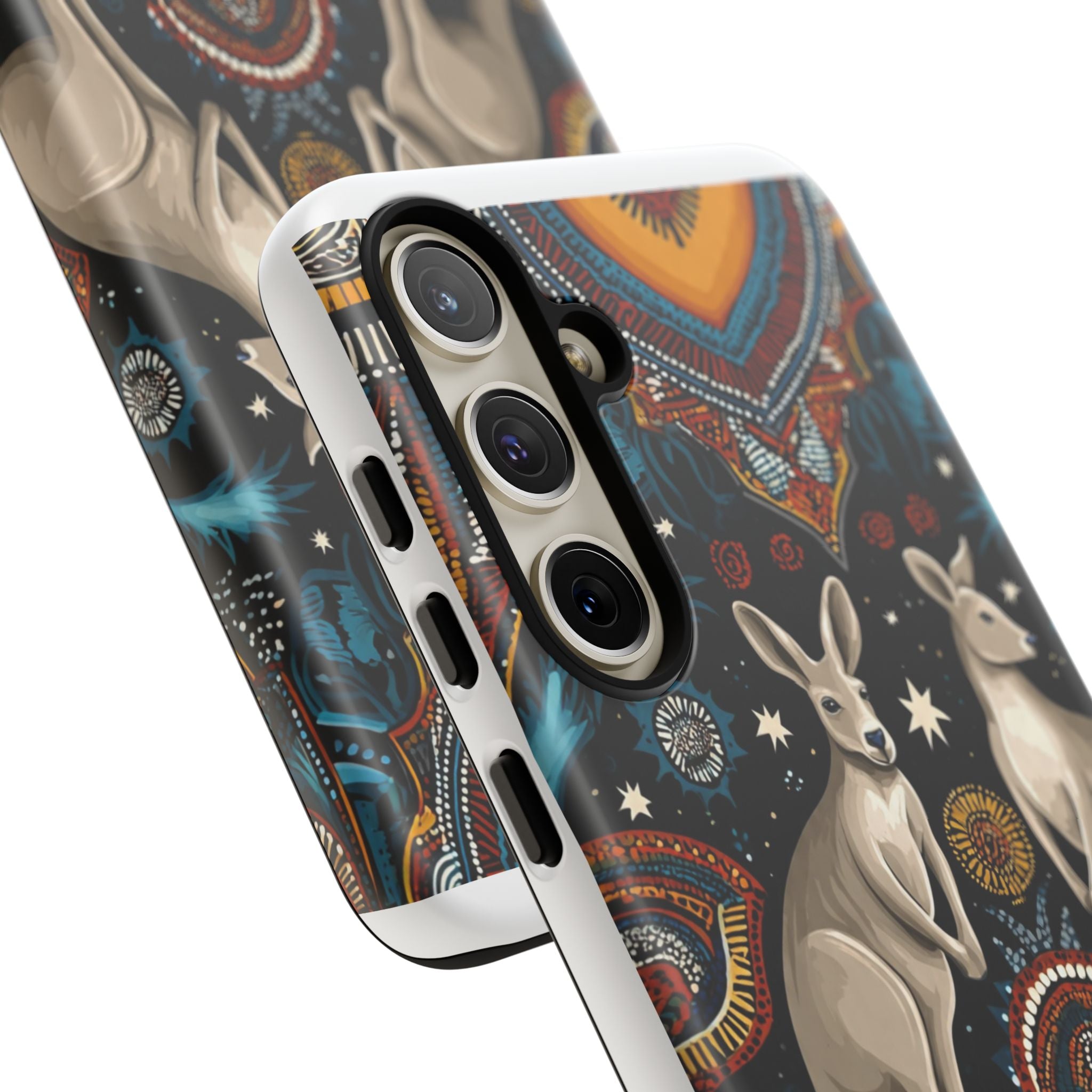 Kangaroo & Boomerang Tough Phone Case — Australian Wildlife Pattern