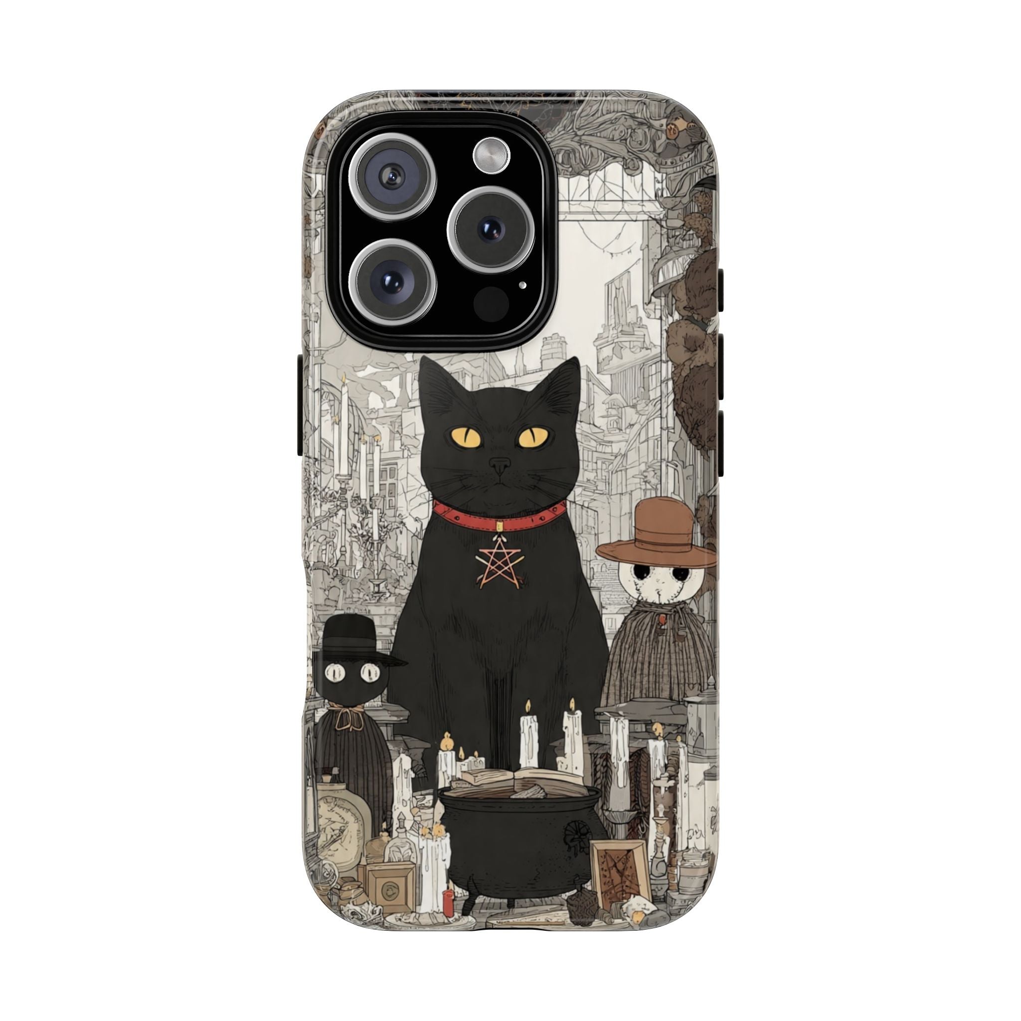 Witchy Black Cat Phone Case — Mystic Altar iPhone Cover
