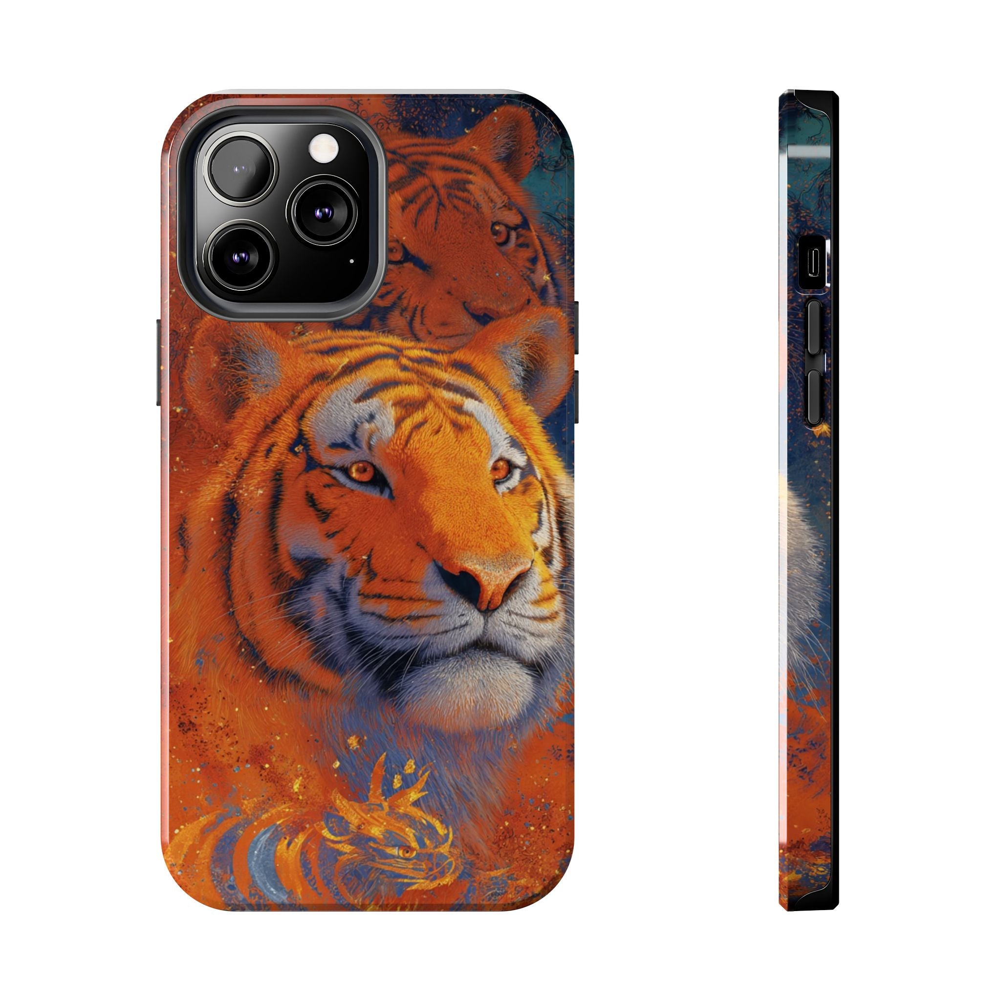 Tiger Portrait Tough Phone Case — Bold Orange Wildlife iPhone Protector