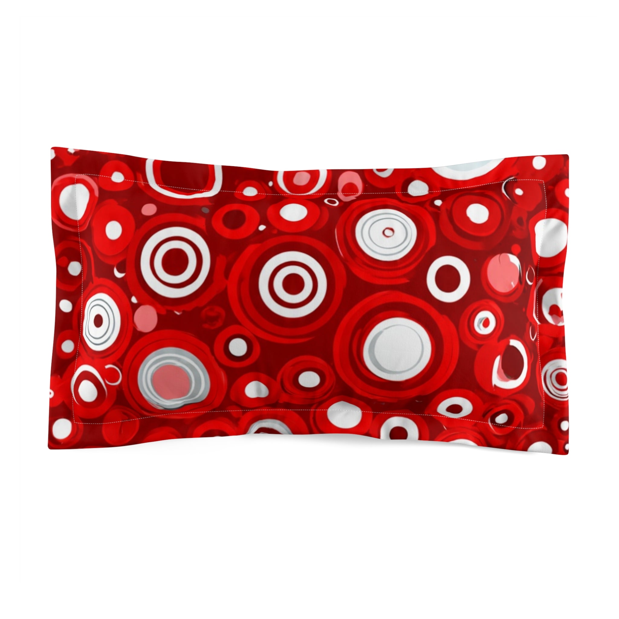 Pillow Sham — Retro Red Circles Microfiber Decorative Pillowcase