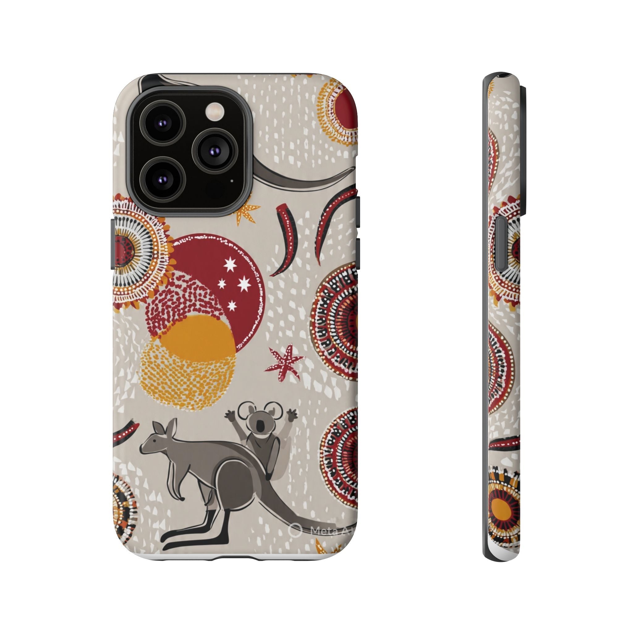 Kangaroo & Koala Aboriginal Dot Art Phone Case – Protective Tough Case