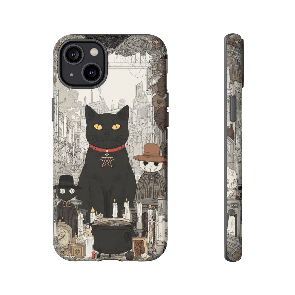 Witchy Black Cat Phone Case — Mystic Altar iPhone Cover