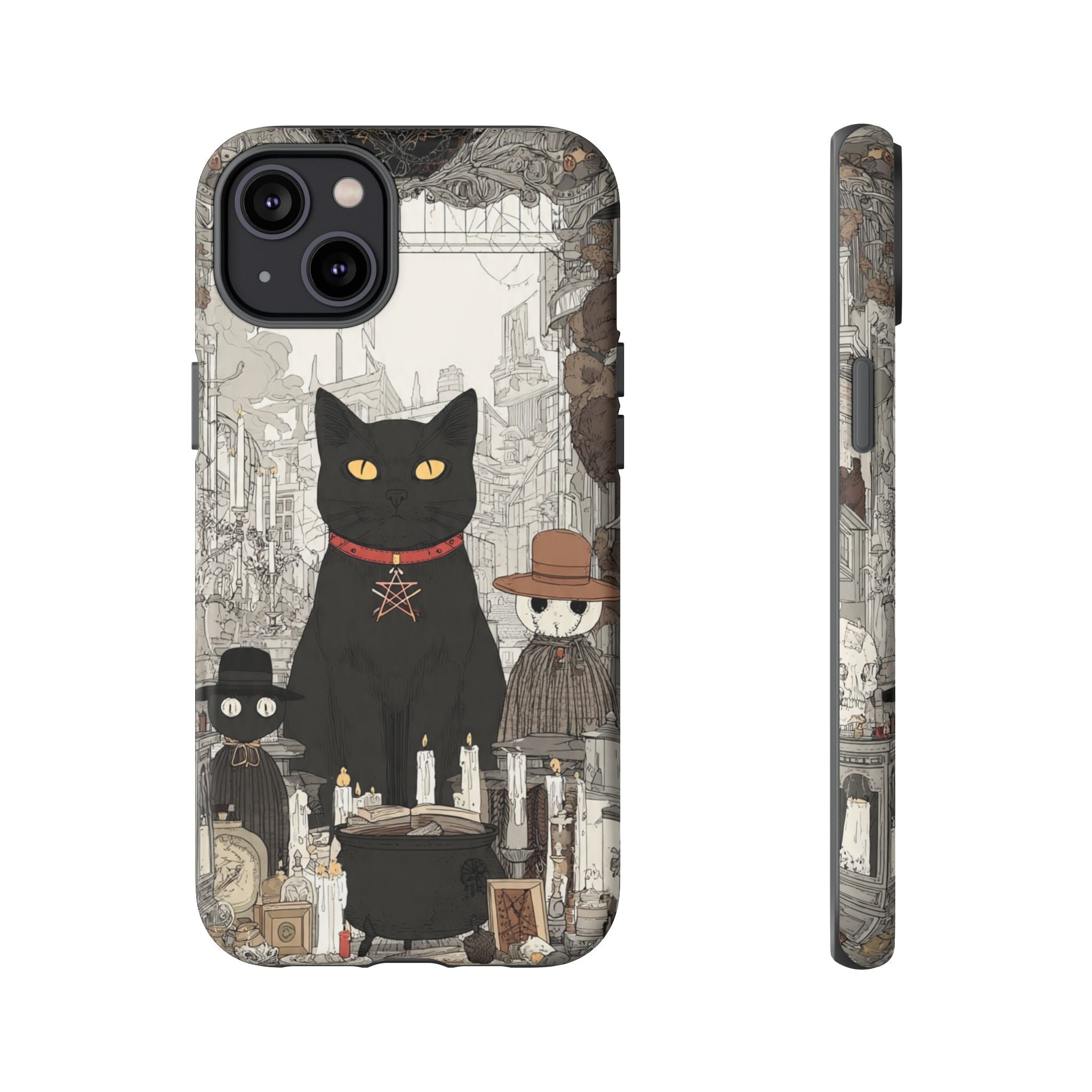 Witchy Black Cat Phone Case — Mystic Altar iPhone Cover