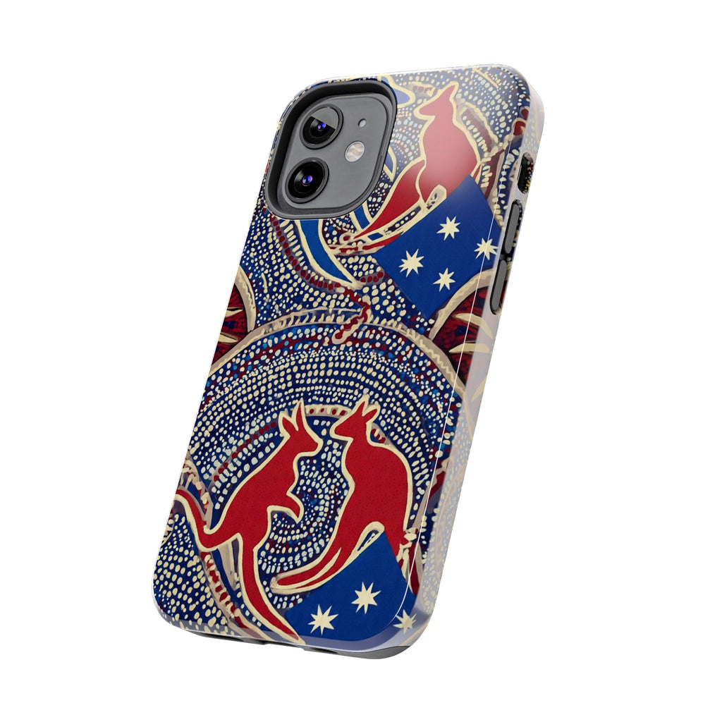 Australian Aboriginal Style Kangaroo Tough Phone Case — Patriotic Dot Art Phone Cover