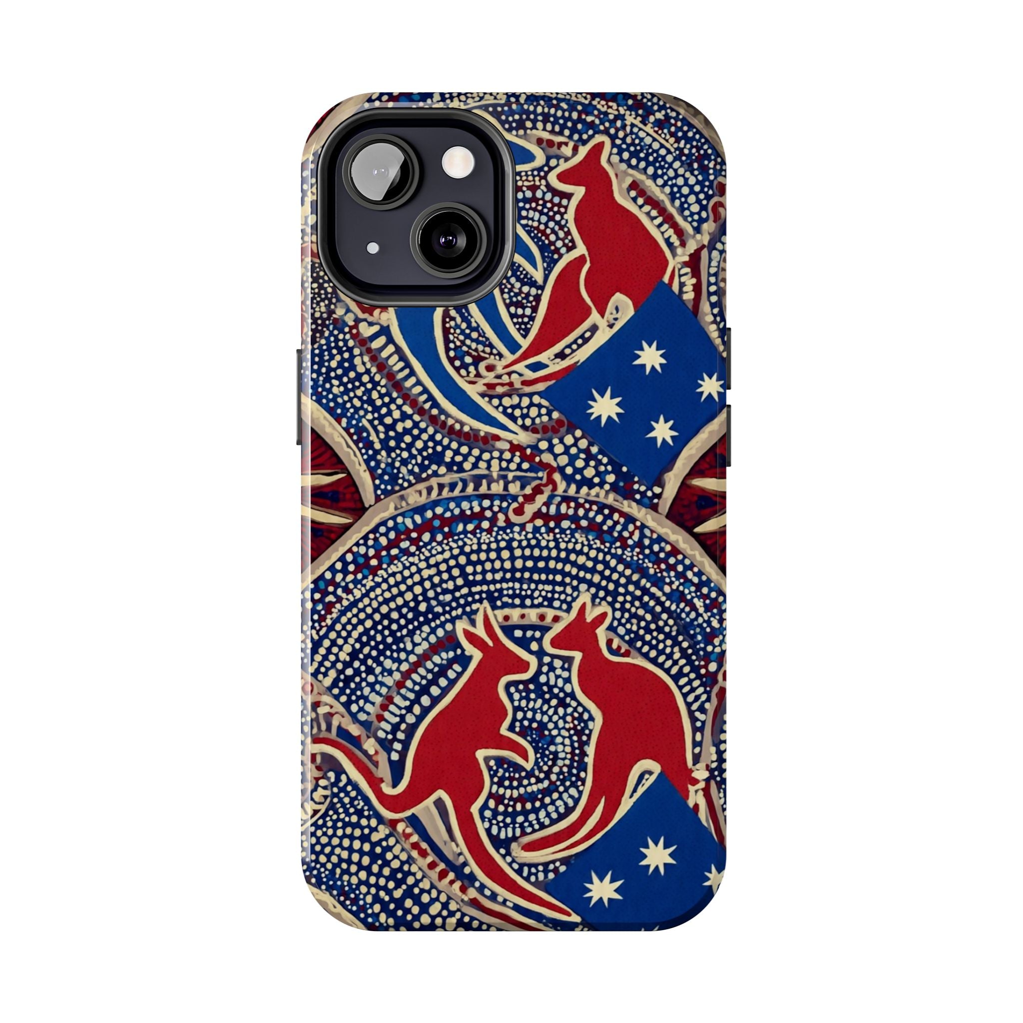 Australian Aboriginal Style Kangaroo Tough Phone Case — Patriotic Dot Art Phone Cover