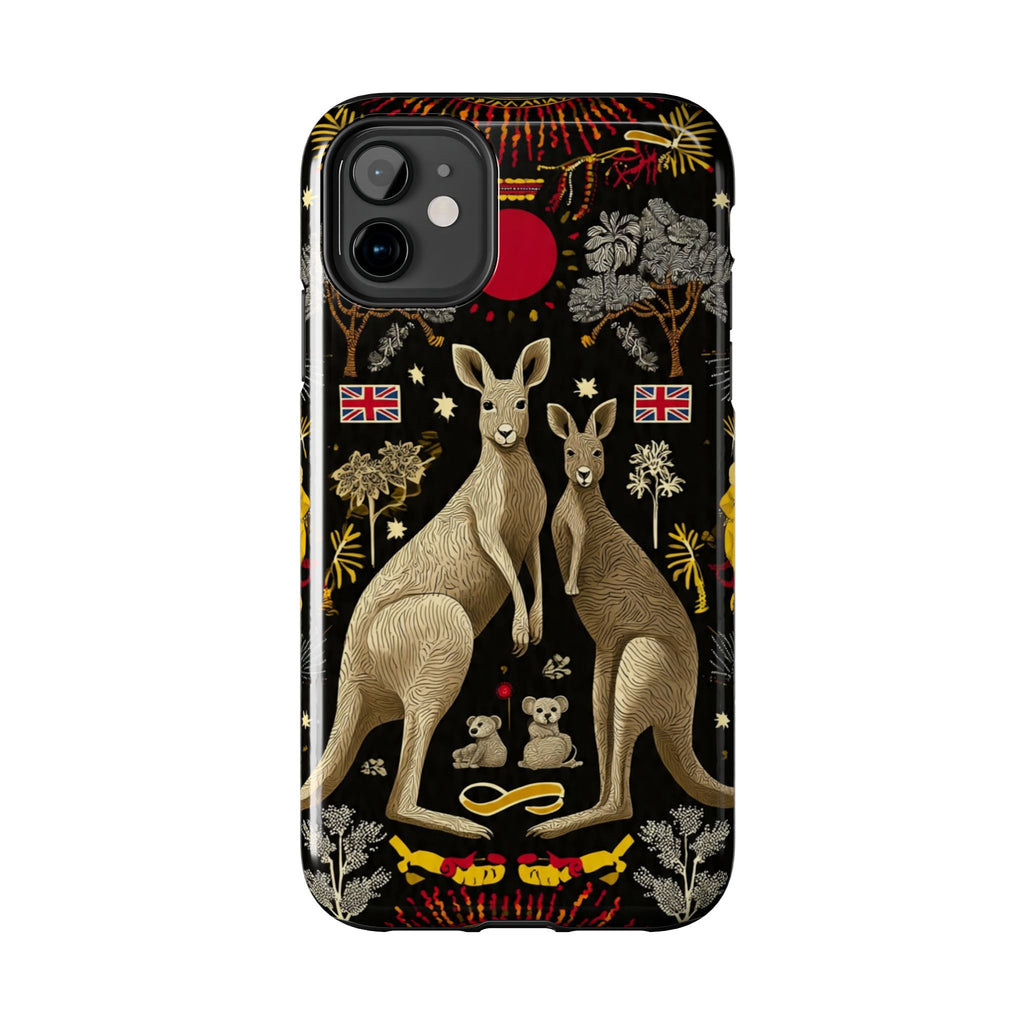 Australian Kangaroo Crest Tough Phone Case — Vintage Coat-of-Arms Design