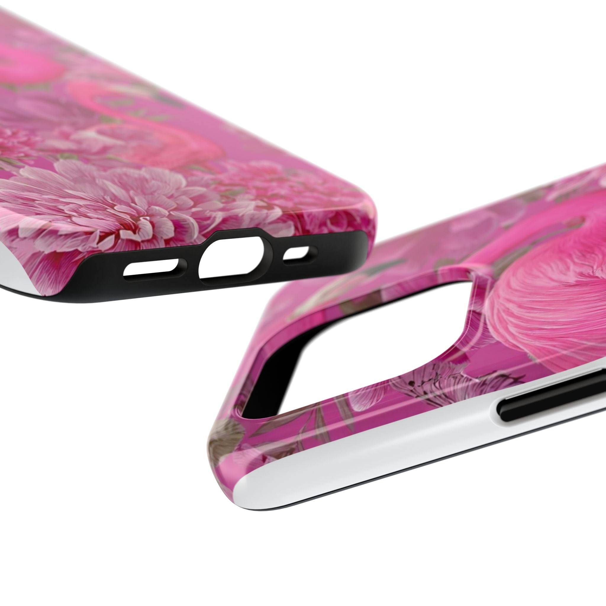 Pink Flamingo Floral Tough Phone Case — Protective iPhone Cover