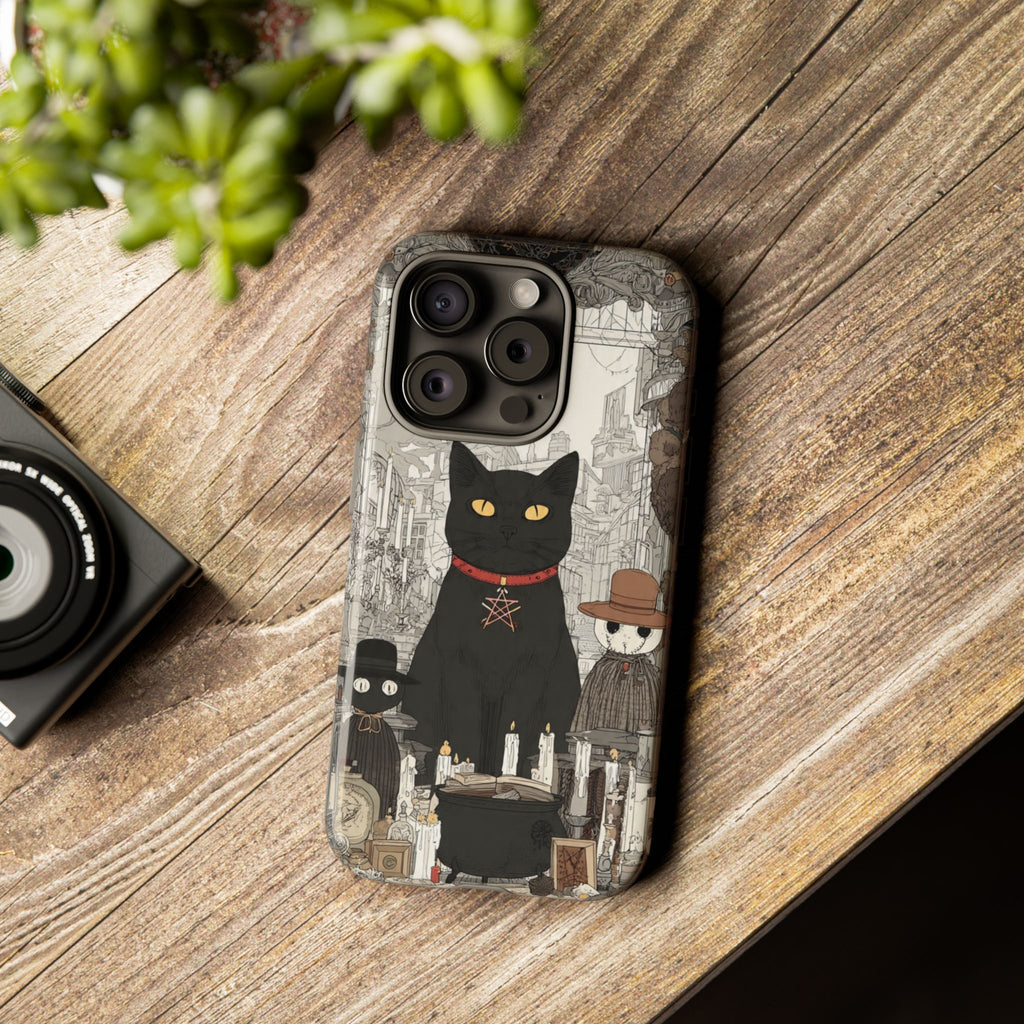 Witchy Black Cat Phone Case — Mystic Altar iPhone Cover