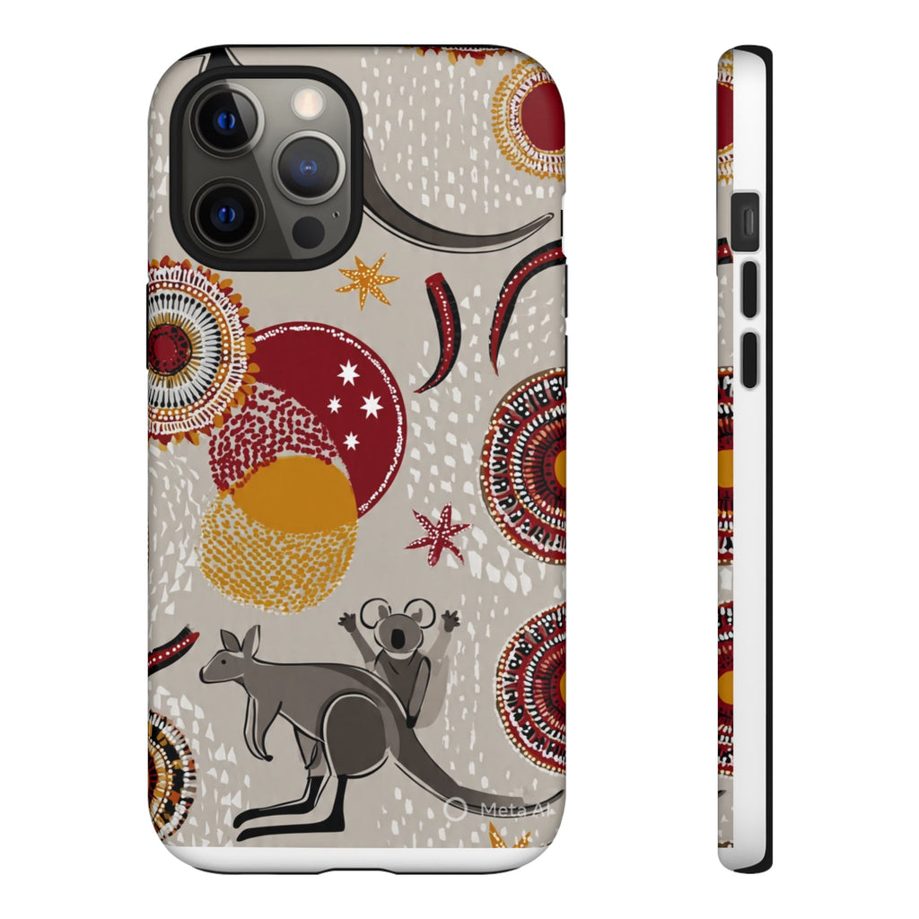Kangaroo & Koala Aboriginal Dot Art Phone Case – Protective Tough Case