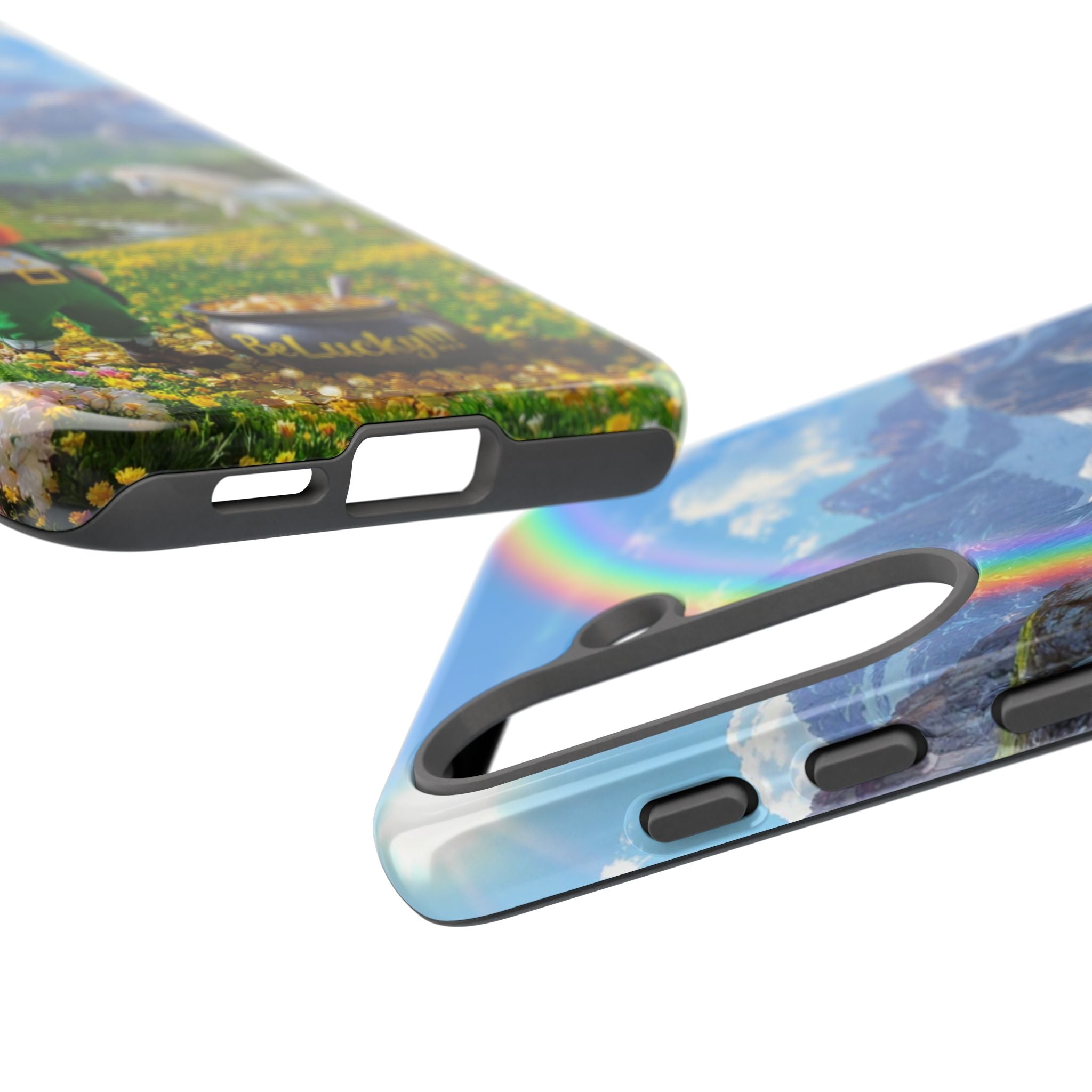 Lucky Leprechaun & Unicorn Phone Case — Rainbow Pot of Gold Protective Cover