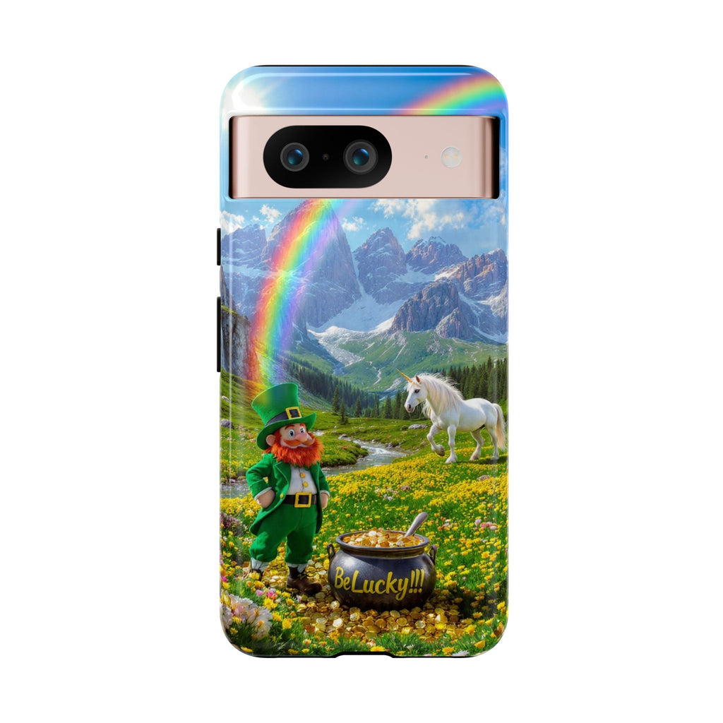 Lucky Leprechaun & Unicorn Phone Case — Rainbow Pot of Gold Protective Cover