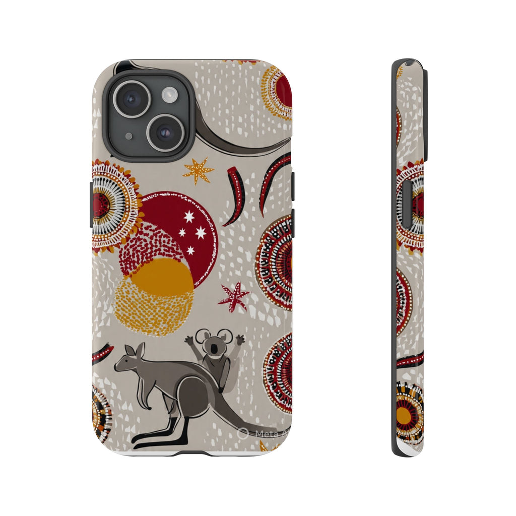 Kangaroo & Koala Aboriginal Dot Art Phone Case – Protective Tough Case
