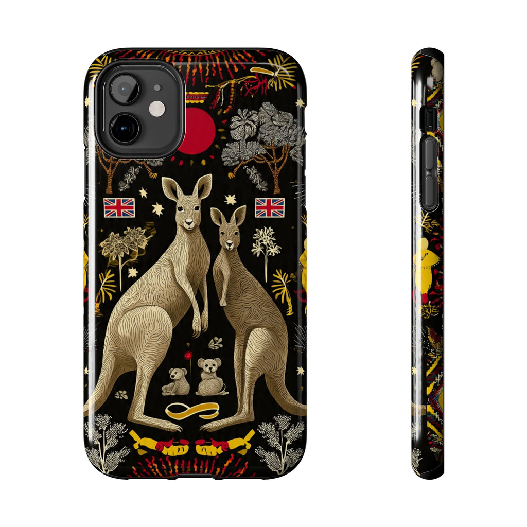 Australian Kangaroo Crest Tough Phone Case — Vintage Coat-of-Arms Design