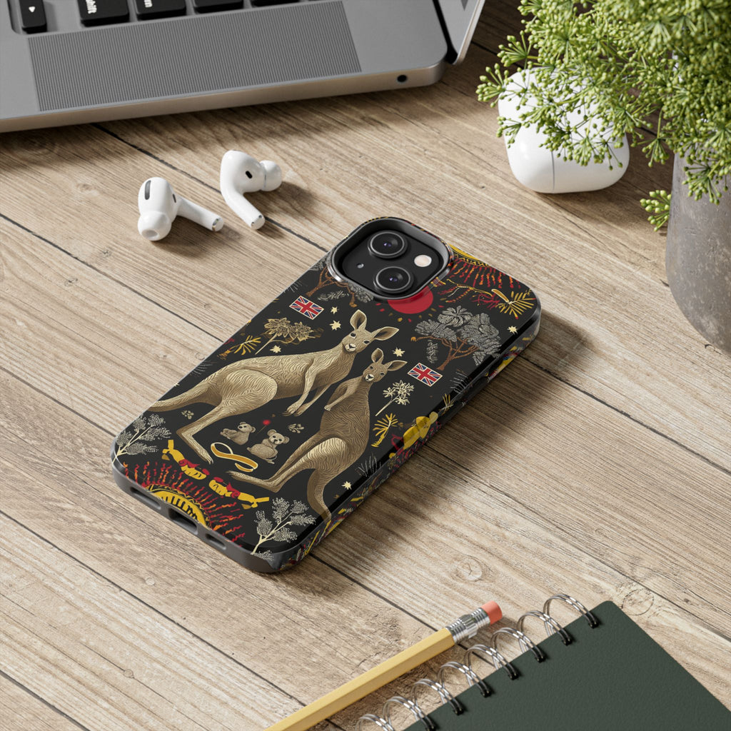 Australian Kangaroo Crest Tough Phone Case — Vintage Coat-of-Arms Design